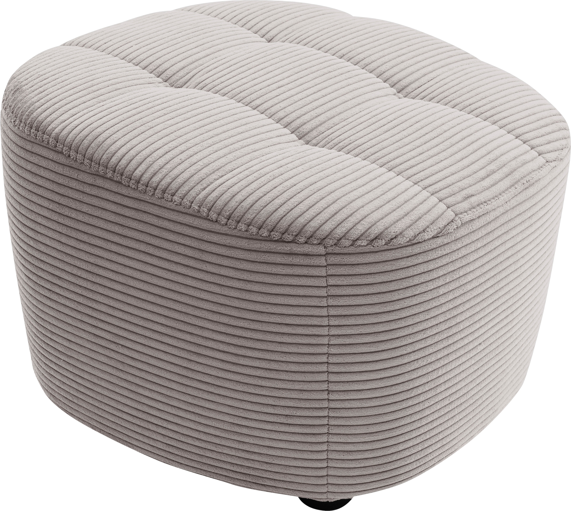 Fußhocker ALINA, B:54cm H:41cm T:57cm, grau, Cord GCT (92% Polyester 8% Nylon), Hocker, "Yuri", Passend zu Sessel Yuri