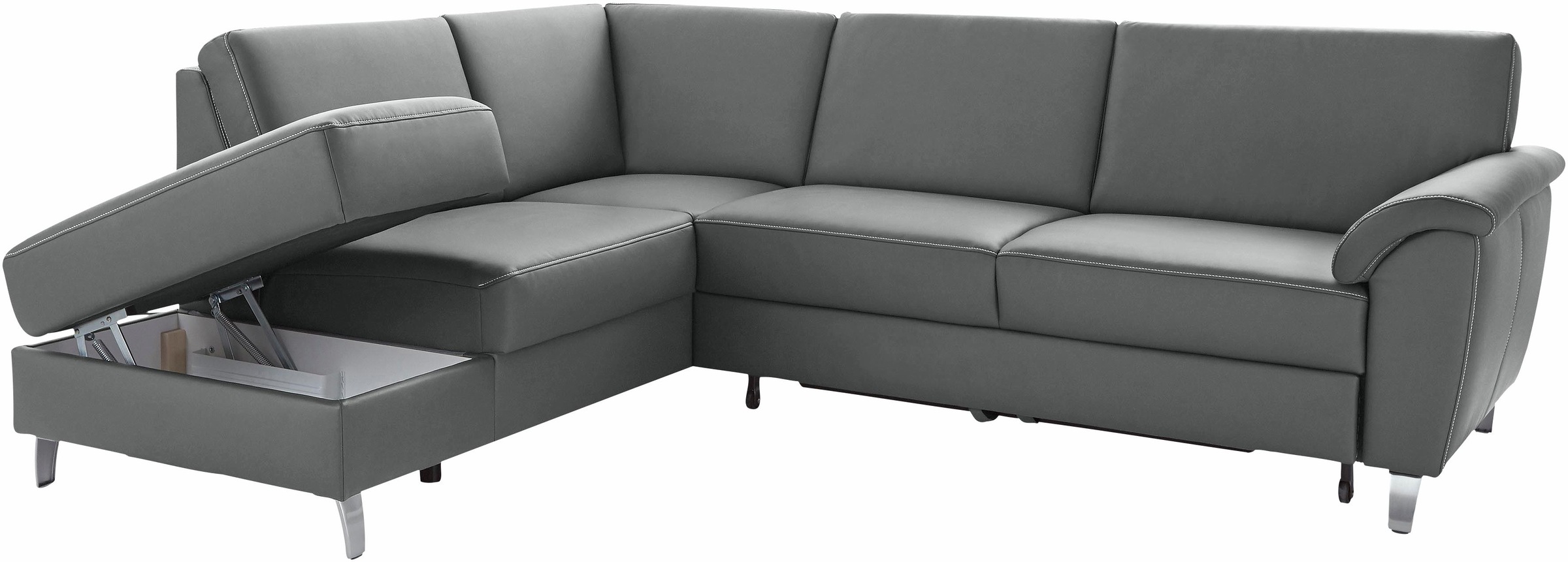sit&more Ecksofa »Texel L-Form«, mit Federkern, wahlweise mit Bettfunktion und Bettkasten