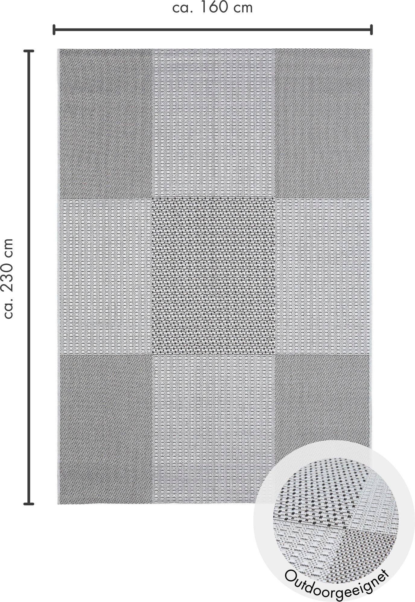 Andiamo Teppich »ARIZONA1«, rechteckig, 5 mm Höhe, Flachgewebe, kariertes Muster, In- und Outdoor geeignet, Wohnzimmer