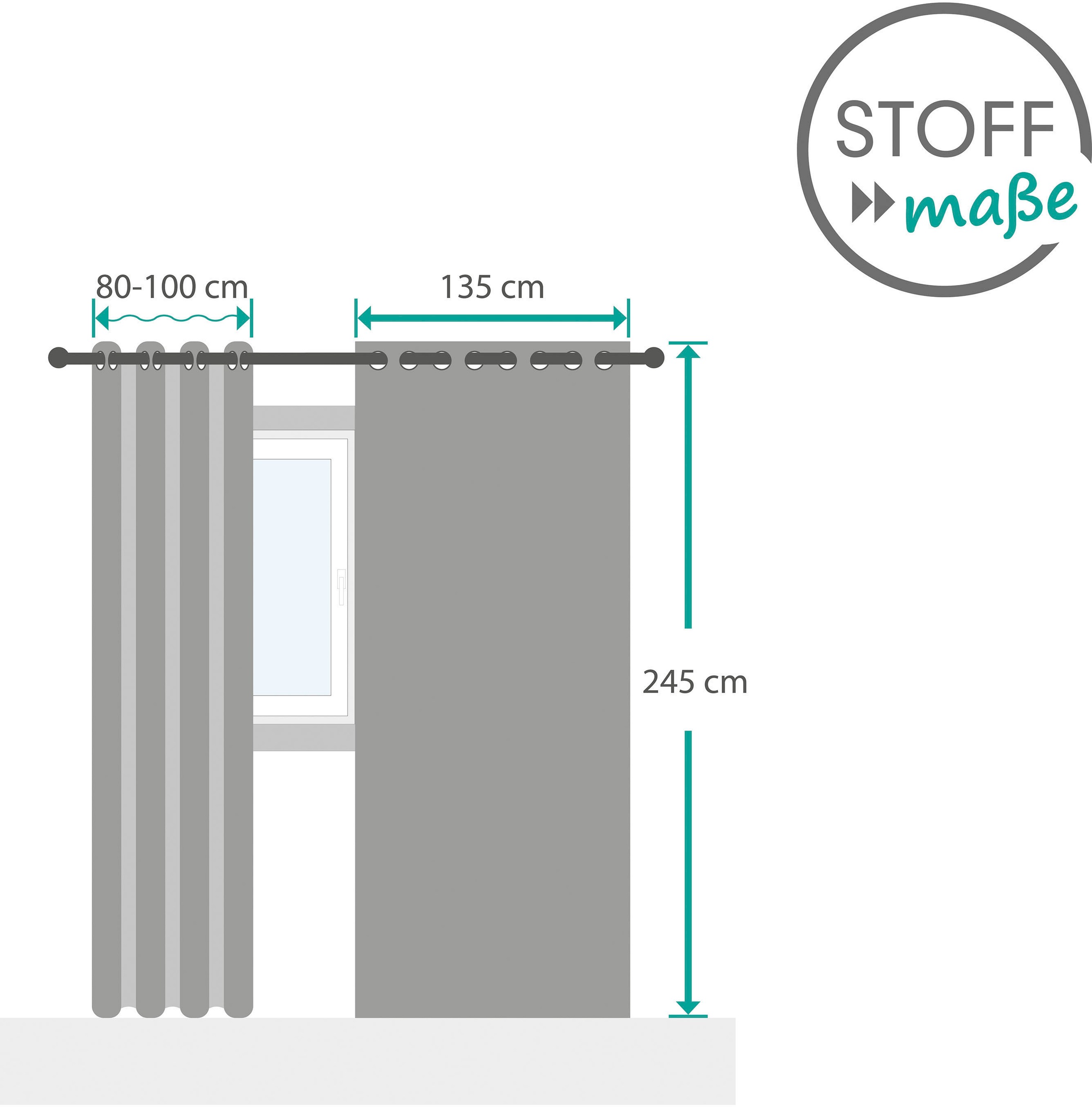 decolife Gardine »Estelle«, (1 St.), Ösenschal mit Blockstreifen weiß
