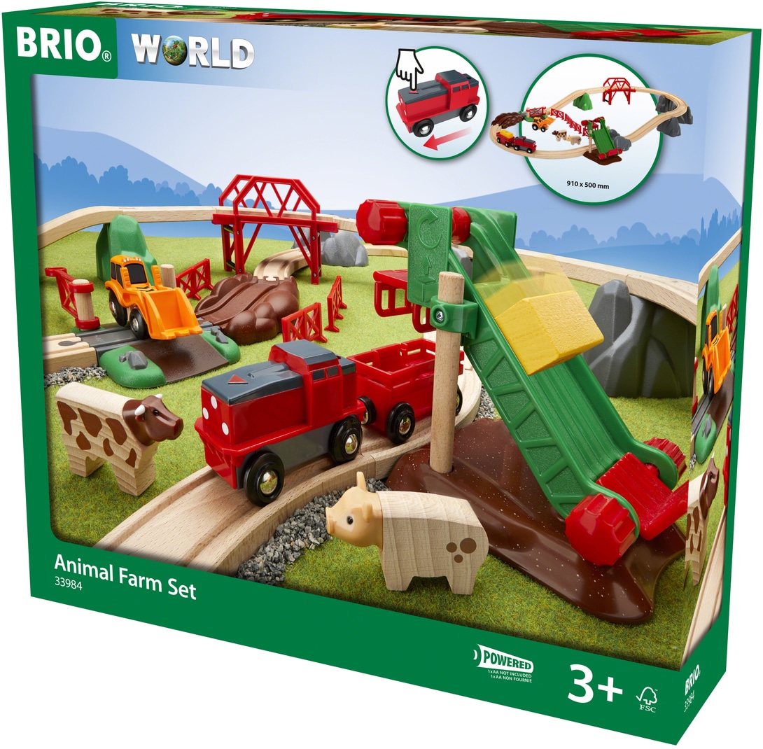 BRIO® Spielzeug-Eisenbahn »Großes Bahn Bauernhof-Set«, (30 tlg.), FSC® - schützt Wald - weltweit