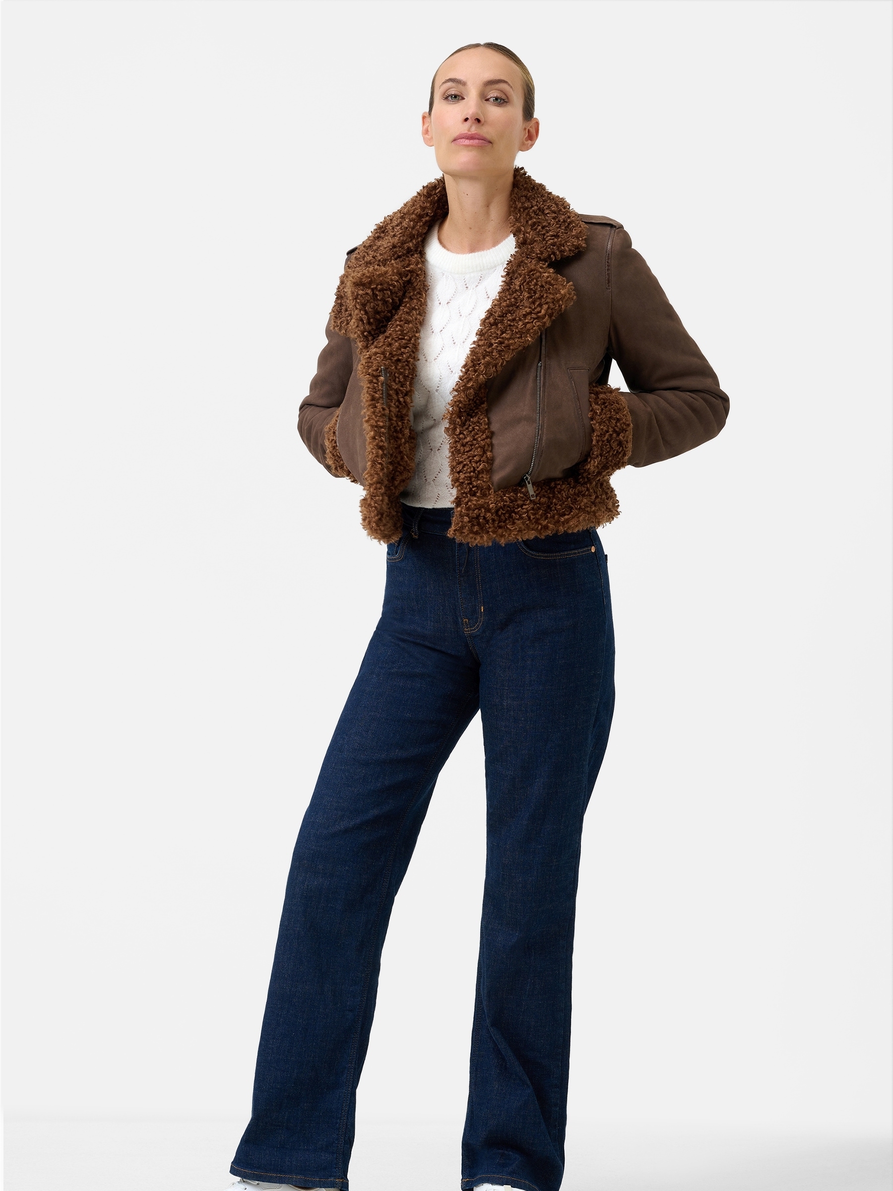RICANO Bikerjacke »Lederjacke Natalia« ohne Kapuze Handgefertigt aus echtem Leder