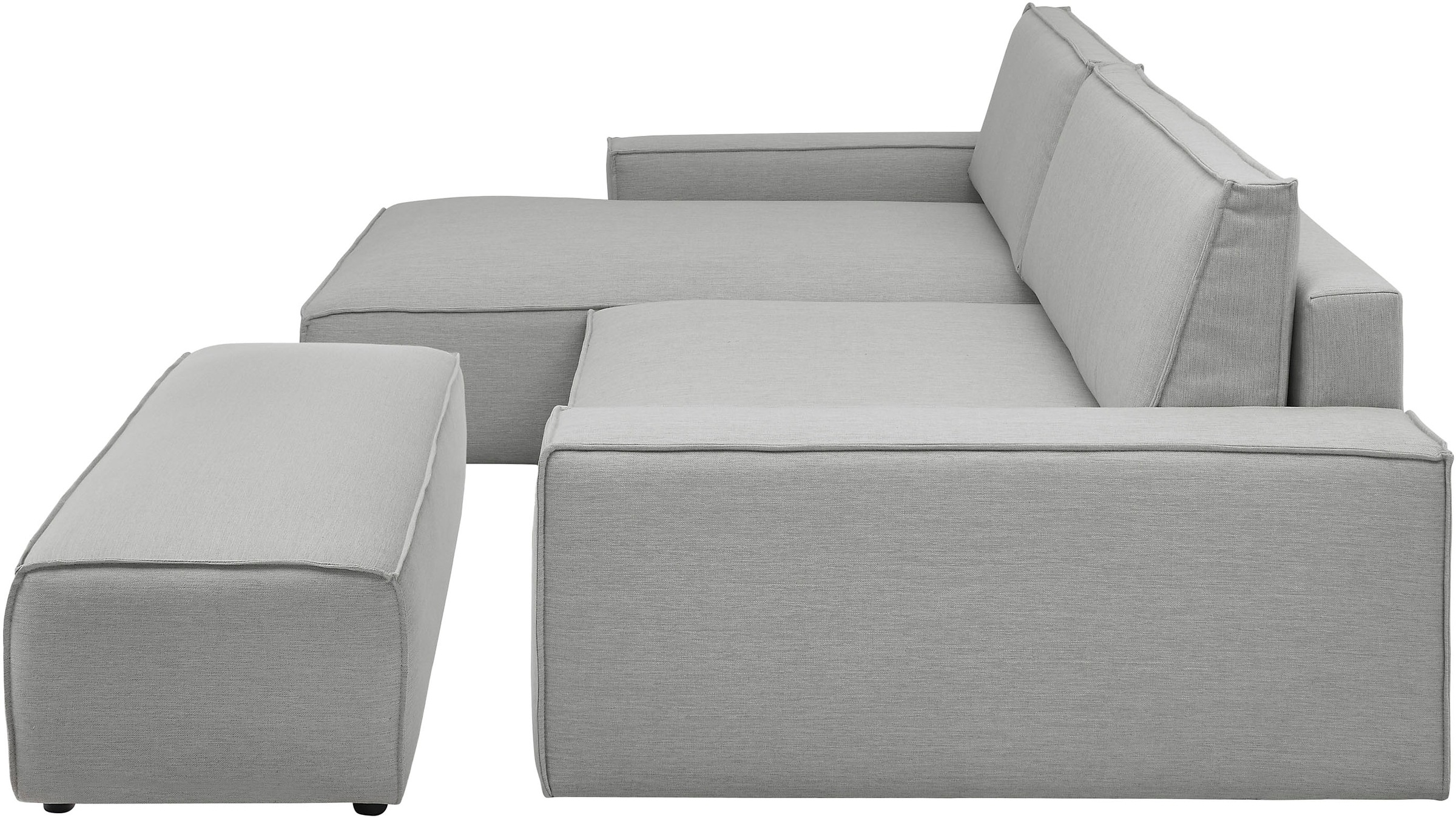 Home affaire Polsterecke »NEU: SHERWOOD XXL tief, L-Form mit Schlaffunktion, Big-Sofa mit Hocker«, (Set, 2 St.), stellbar zum Schlafsofa (Krokodilverbinder), Cord, Leinenoptik