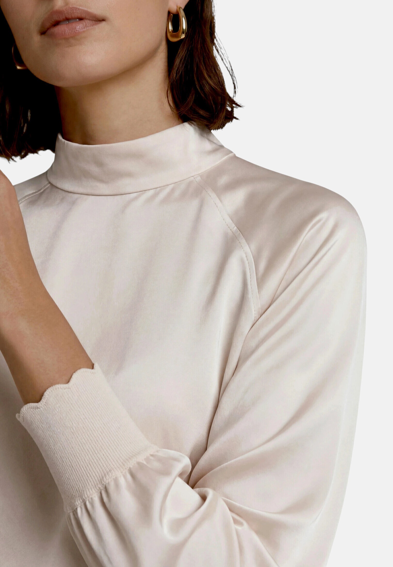 Zero Satinbluse »Damen mit Kragen«