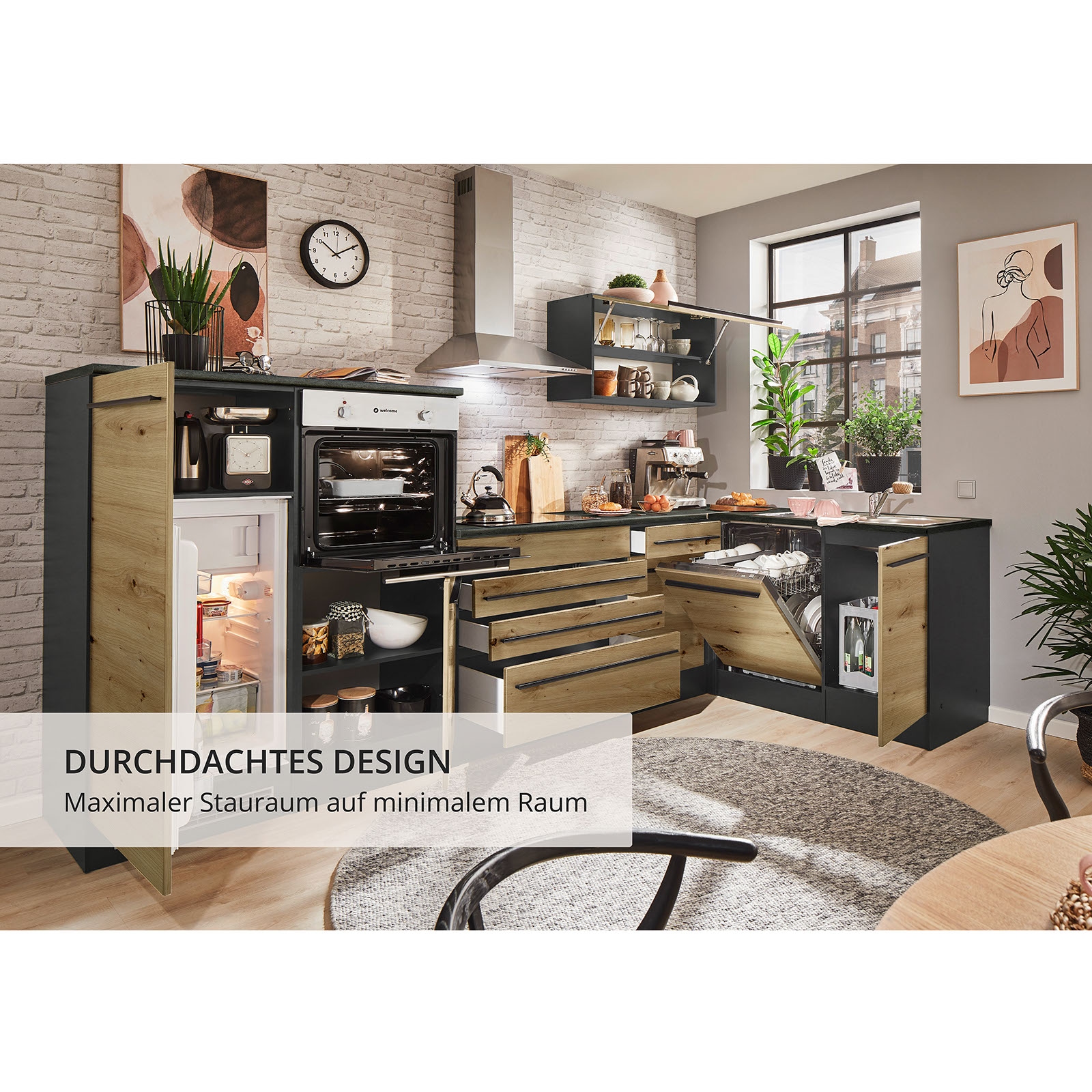 BASIC by Balculina Winkelküche »Jazz« Stellbreite 320/175 cm, wahlweise mit E-Geräten