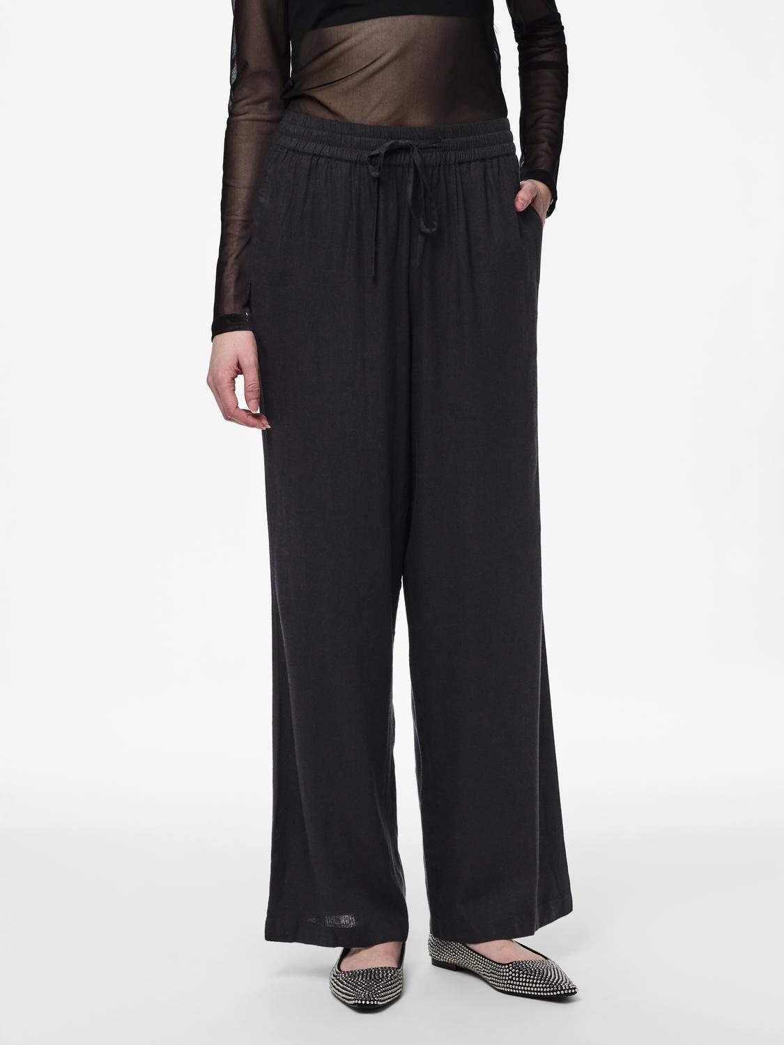 pieces Schlupfhose "PCPIA HW WIDE PANTS WVN NOOS", mit Leinen günstig online kaufen