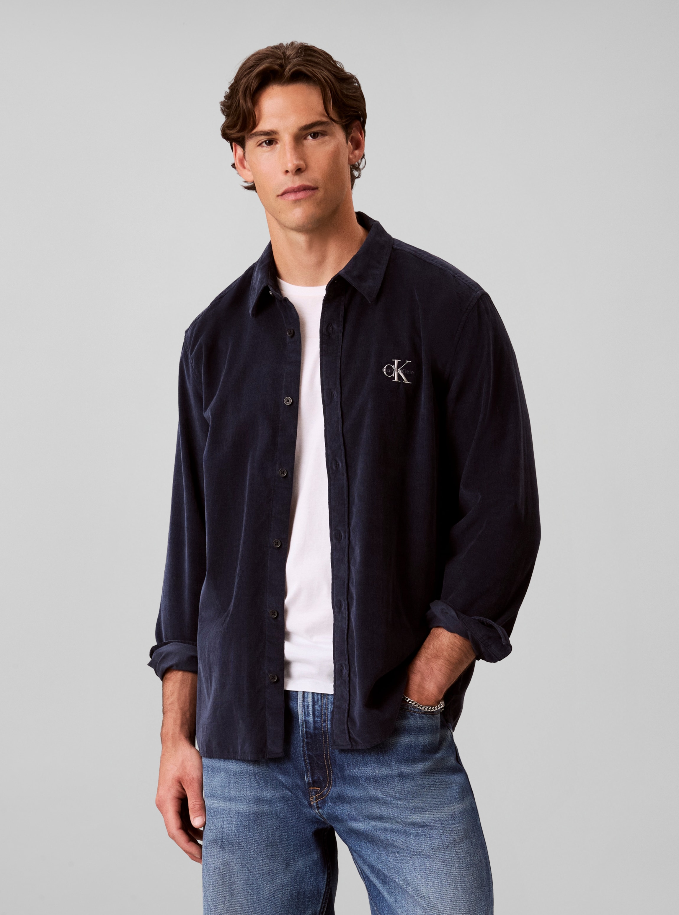 Calvin Klein Langarmhemd »LS CORDUROY EASY SHIRT« Regular fit mit Kragen
