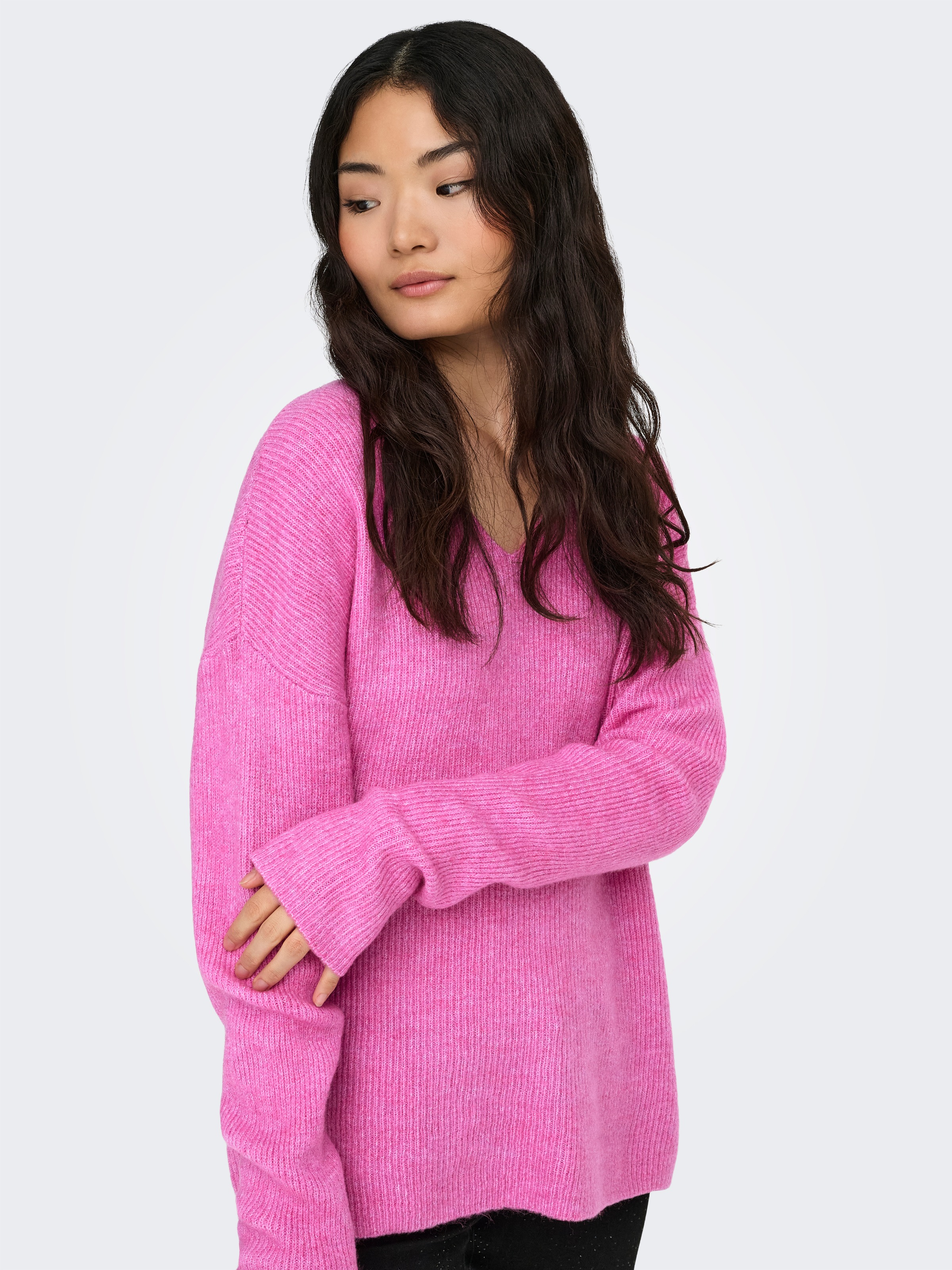 ONLY "ONLCAMILLA V-NECK L/S PULLOVER KNT NOOS" Materialmix, regular fit günstig online kaufen