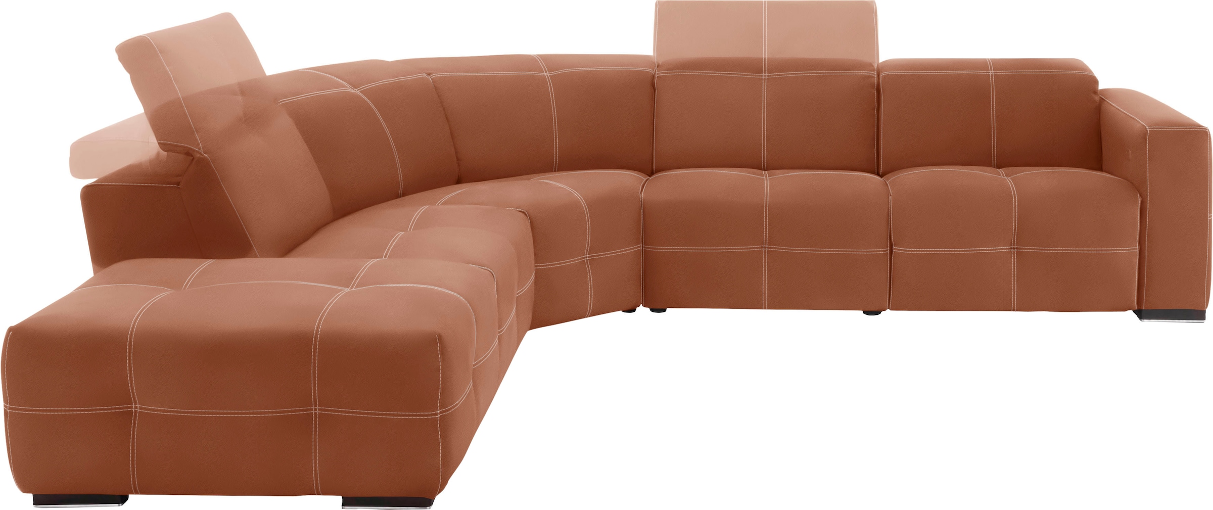 Egoitaliano Ecksofa "Sauvanne, Designsofa der Extraklasse, elegant und bequem, L-Form" wahlweise mit elektrischer Relaxfunktion, Kopfteilverstellung