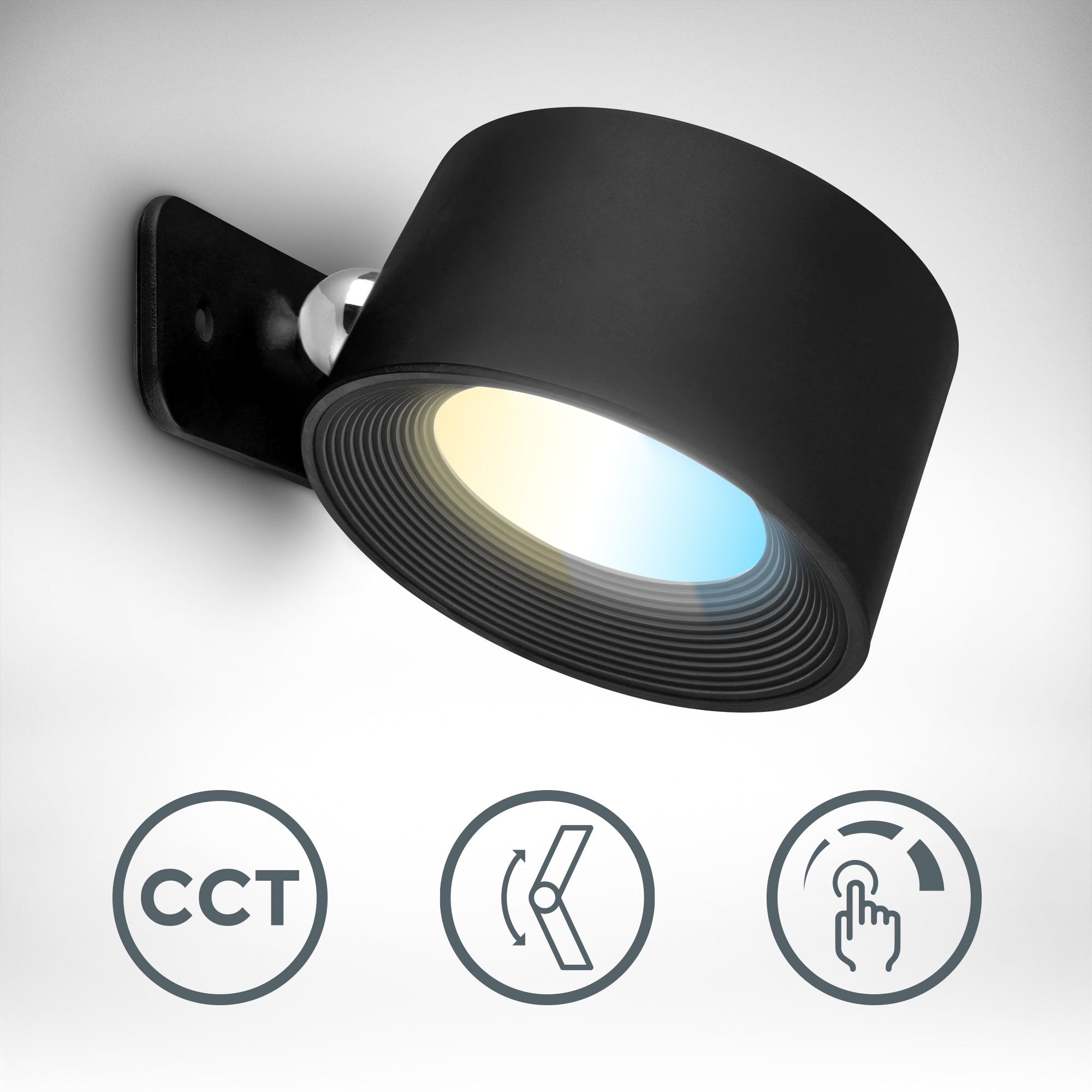 B.K.Licht LED Wandleuchte »BK_DS1597 Magnetische Akku Wandlampe, 3-Stufen Touchdimmer, mit USB-C«, 1 flammig, Leuchtmittel LED-Modul | LED fest integriert, CCT-Funktion, 150Lm, 2W, 14h Leuchtdauer, 4,5 x 8 x 9,5 cm, Schwarz