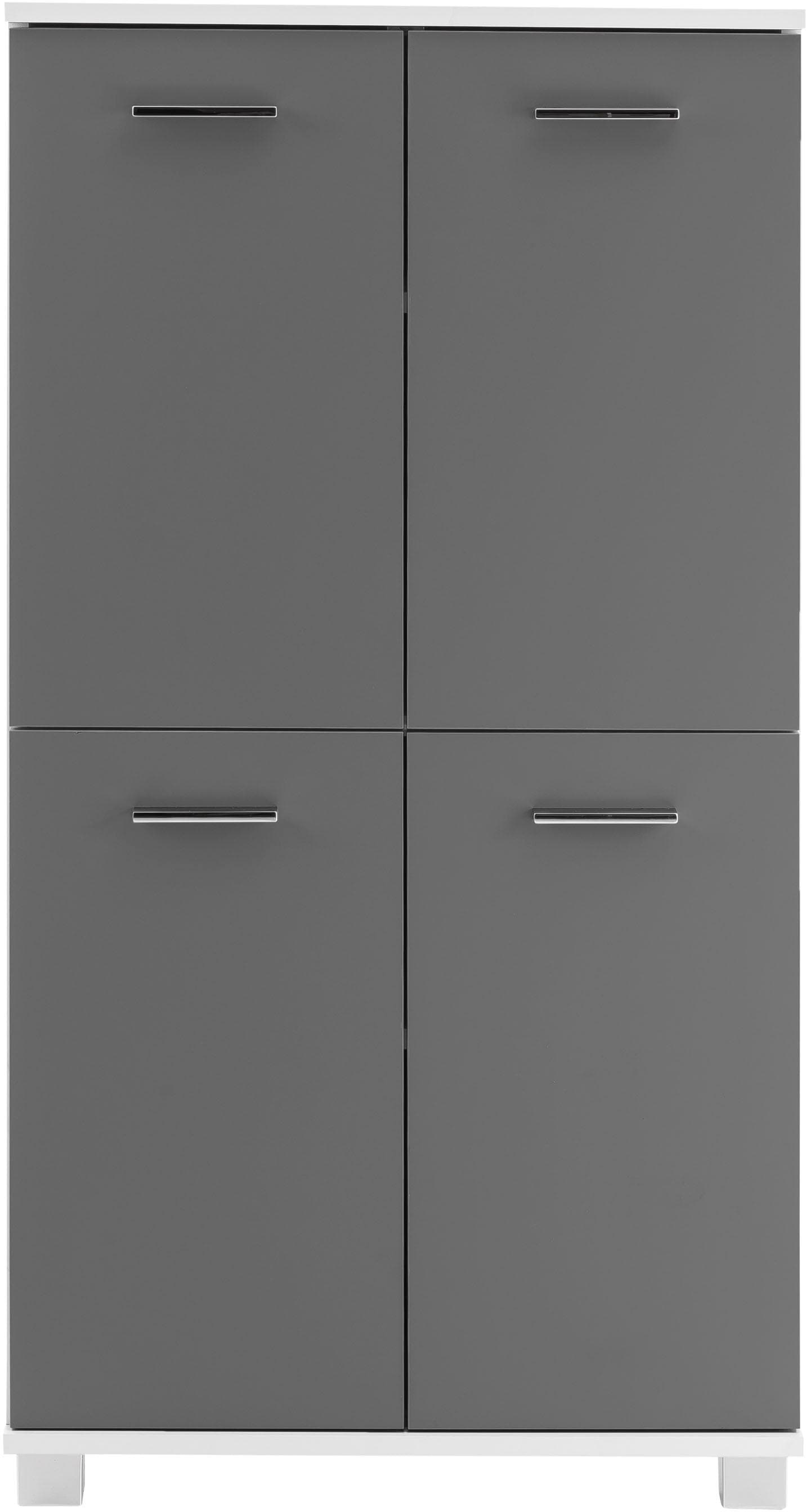 Schildmeyer Midischrank »Lumo«, Breite 60 cm, mit 4 Türen & Metallgriffen, Türanschlag wechselbar