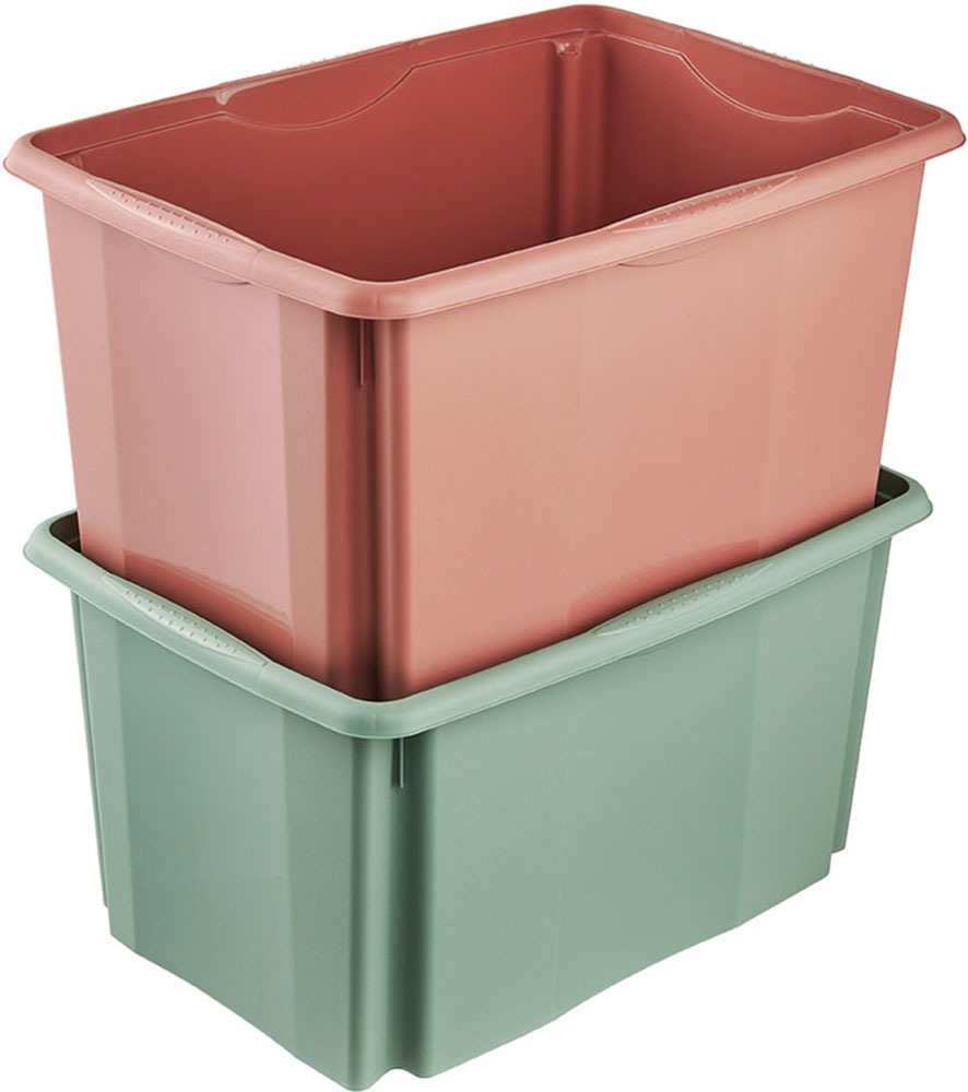 keeeper Aufbewahrungsbox »Emil, Box mit Deckel, 2er Set, 45 L, 55,5x40x30 cm« ineinander und aufeinander stapelbar