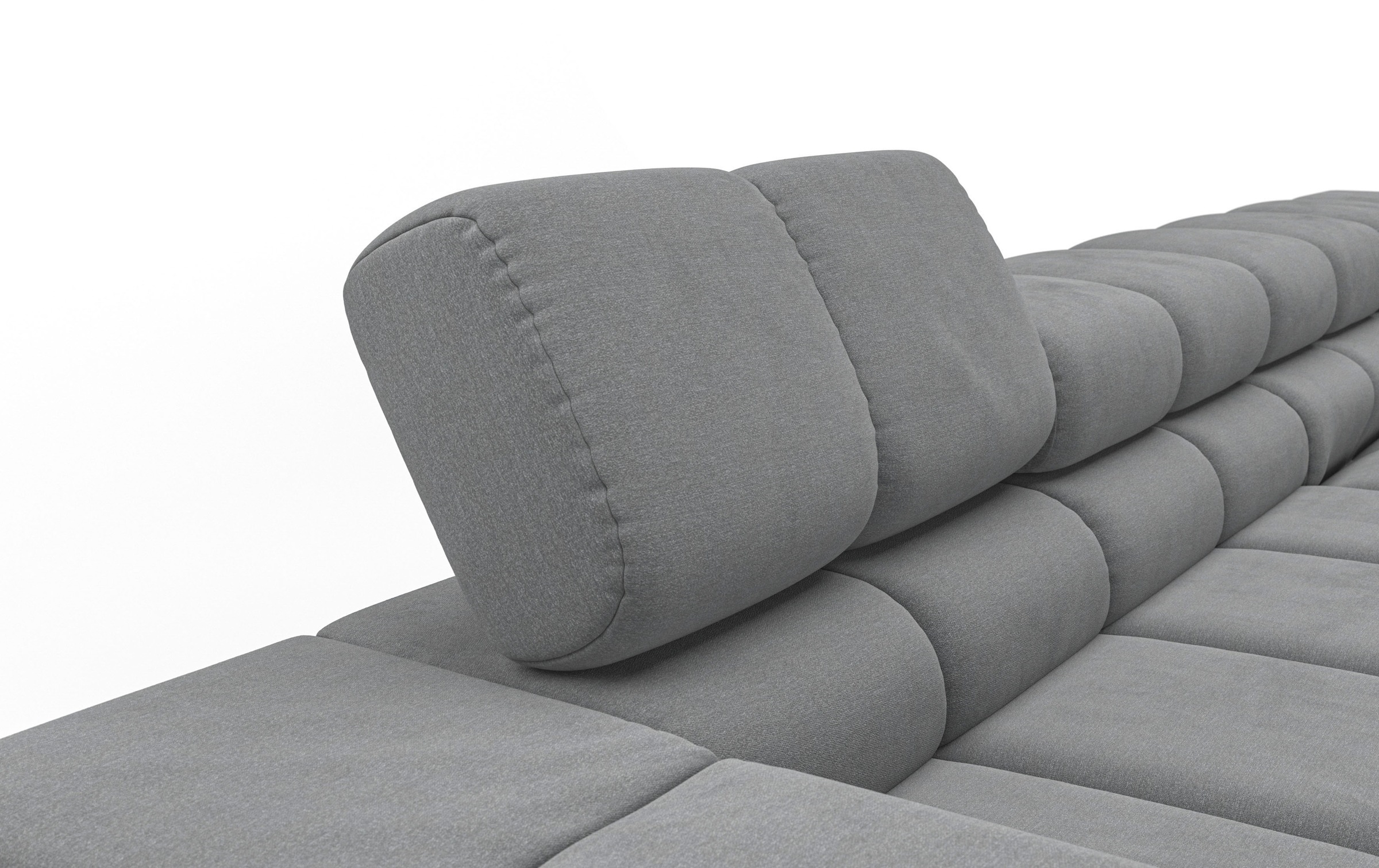 INOSIGN Ecksofa »Ancona New, wahlweise motorische Sitztiefenverstellung, auch in Cord«, feine Steppung, mit Kopfteilverstellung, 3 Zierkissen, L-Form