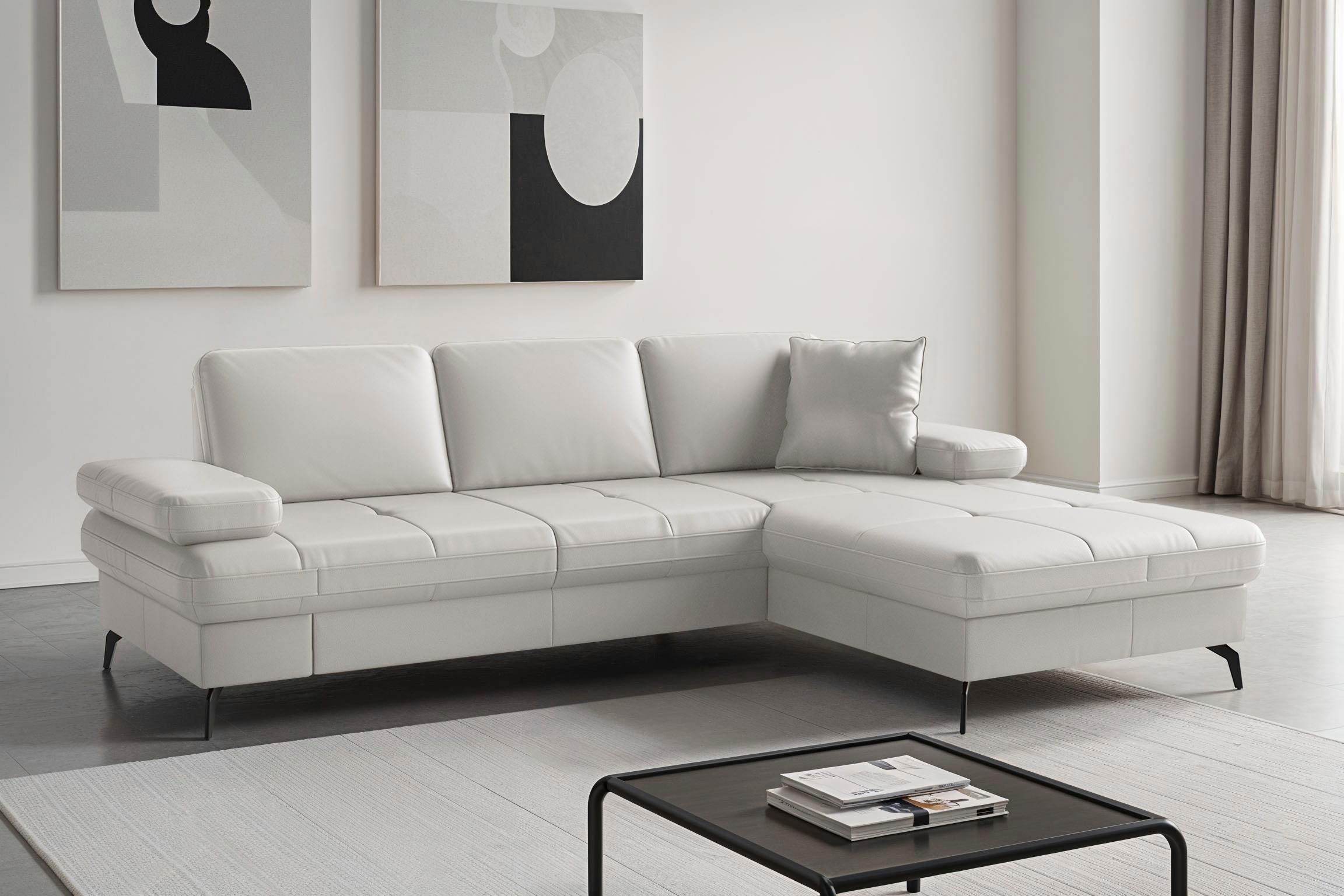 sit&more Ecksofa "Morris Jubi, Recamiere, Breite 247 cm" mit Armteilfunktion, wahlweise mit Schlaffunktion