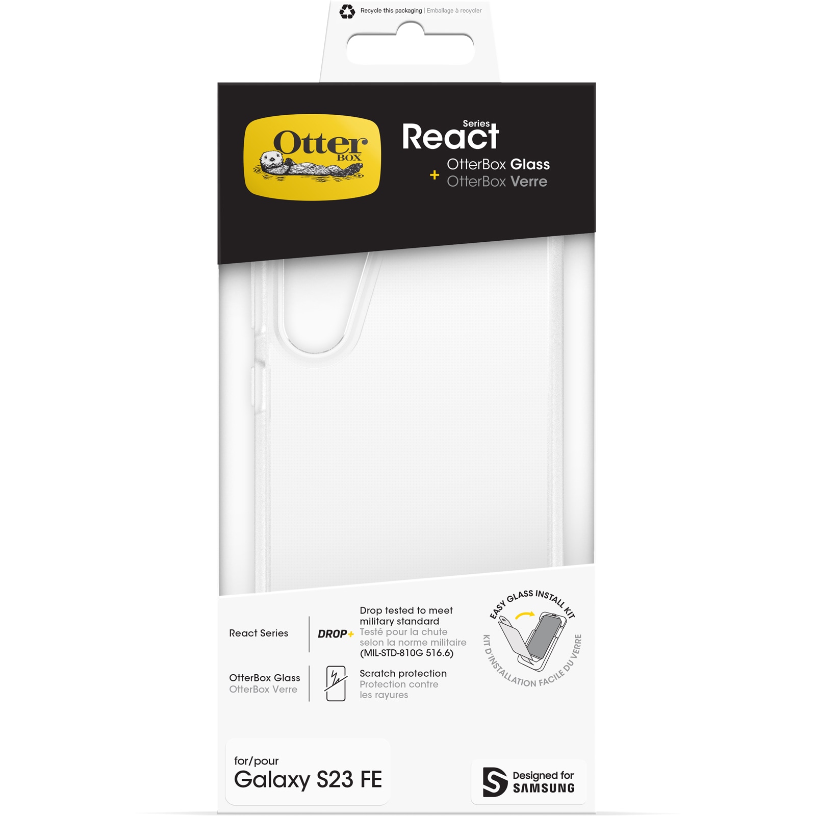 Otterbox Handyhülle »React + Glass«, für Samsung Galaxy S23 FE, stabiler Schutz vor Kratzern und Stößen
