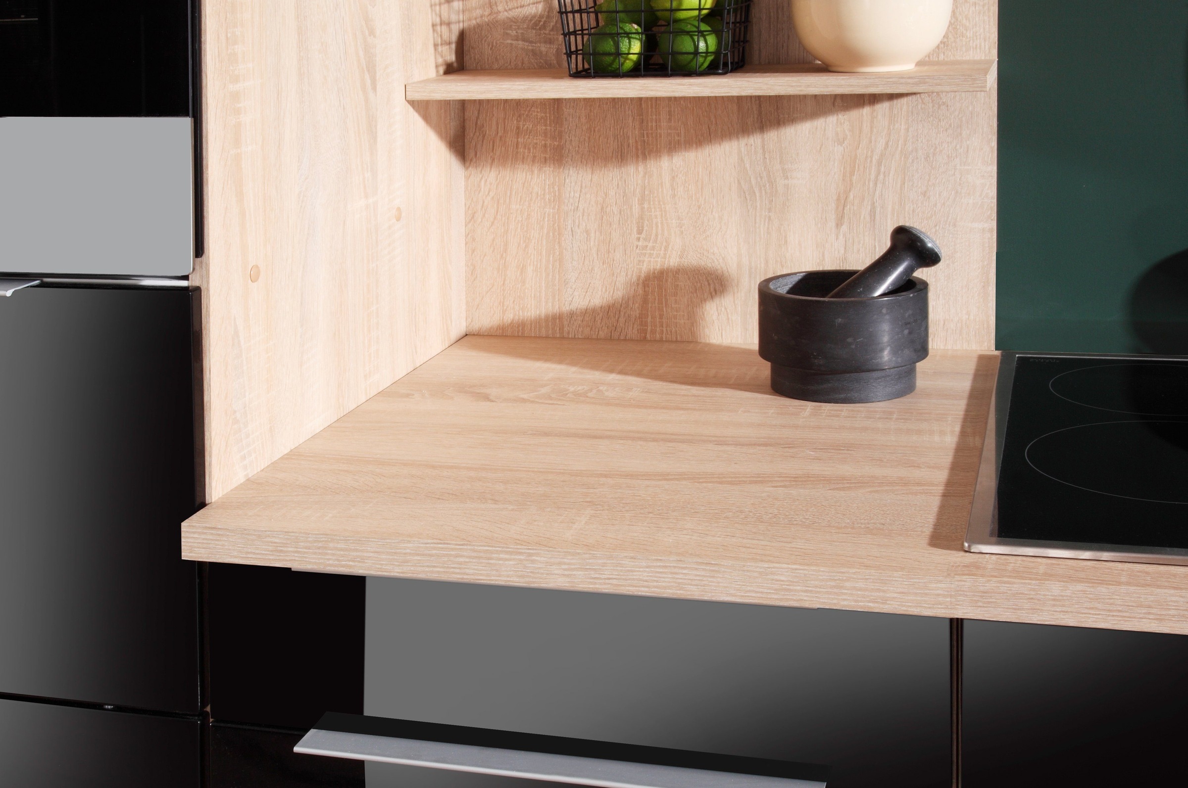 KOCHSTATION Küchenzeile »KS-Brindisi Breite 270 cm«, wahlweise mit E-Geräten und Induktion, mit MDF-Fronten und Regal