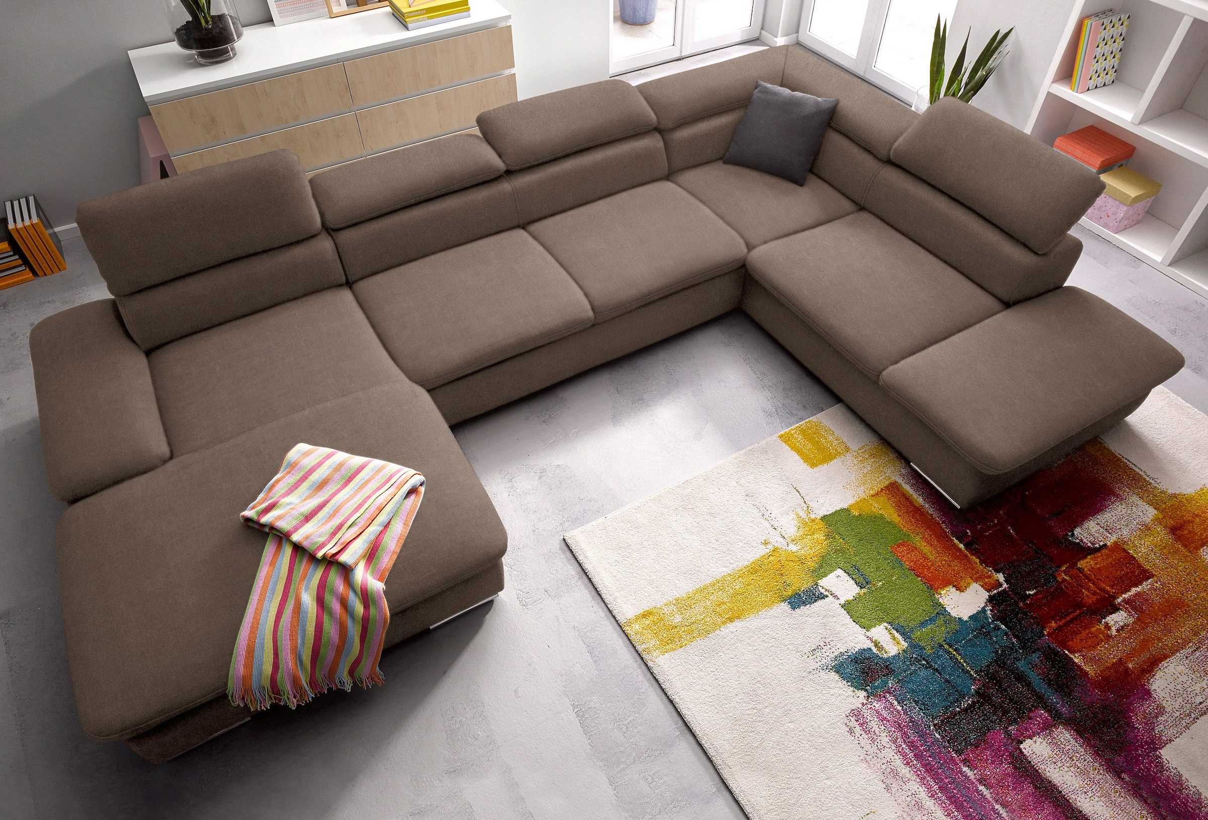sit&more Wohnlandschaft "Alcatraz U-Form" wahlweise mit Schlaffunktion