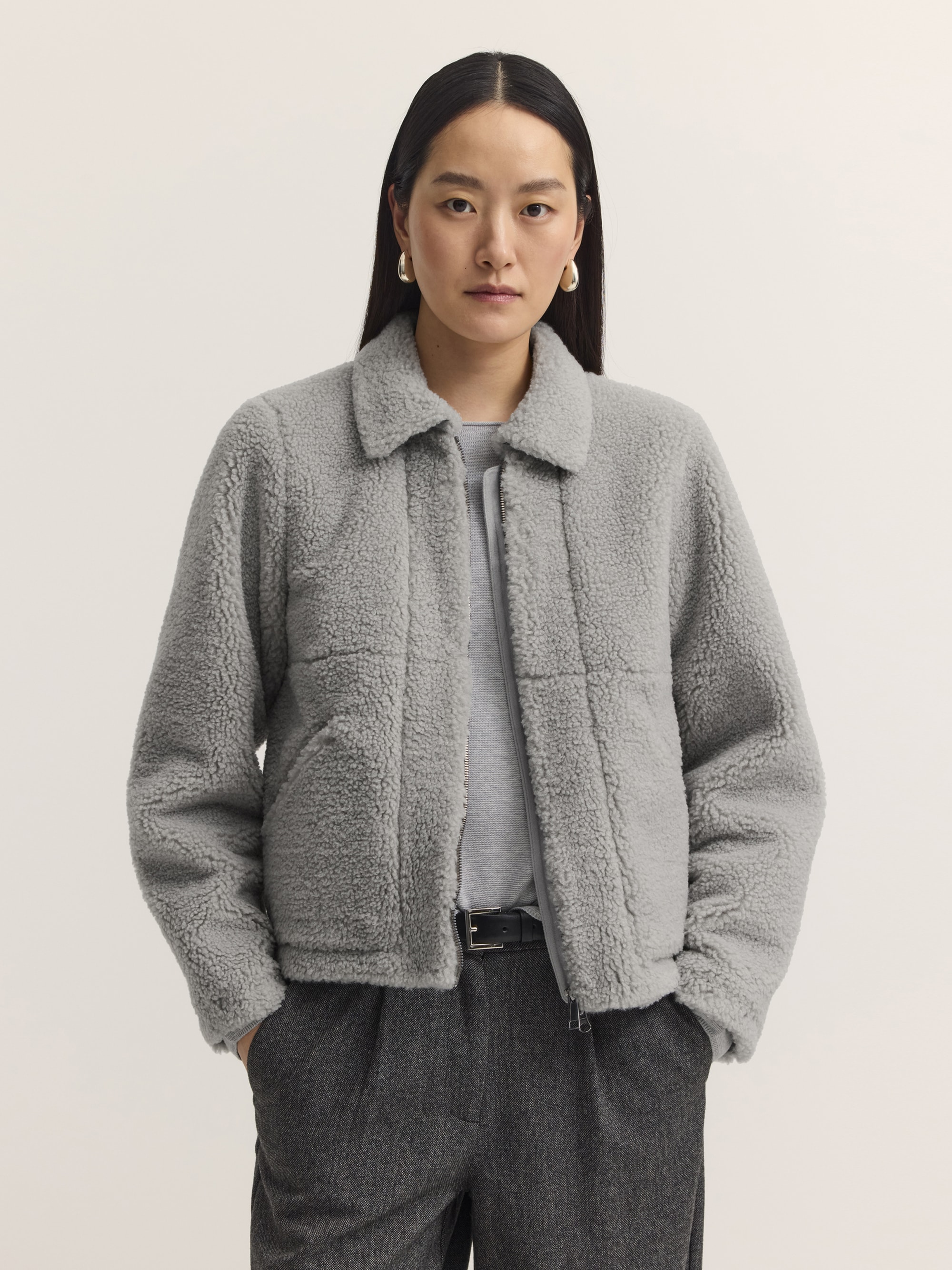 bugatti Kurzjacke "Regular Fit" ohne Kapuze Regular Fit Fake Fur Umlegekragen