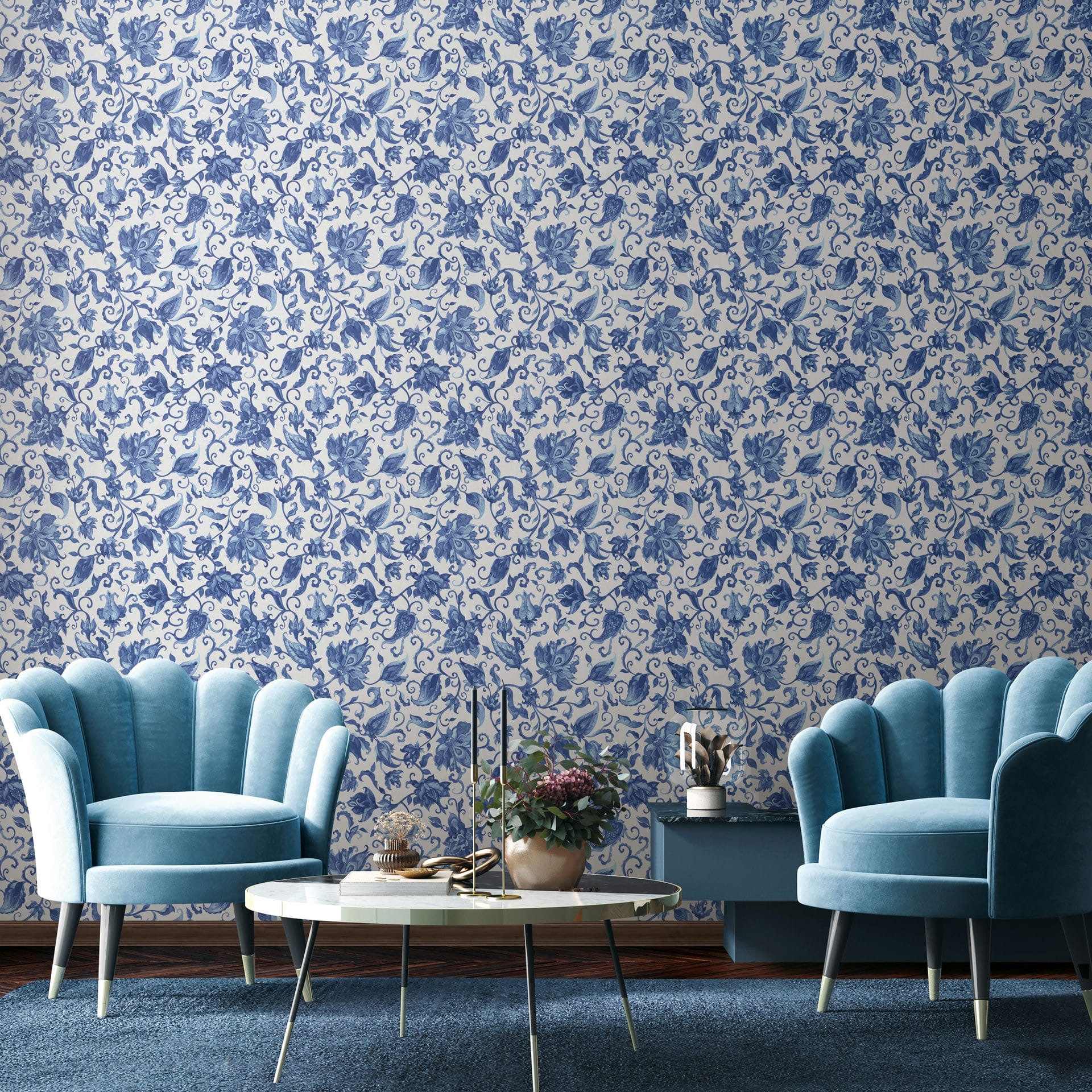 Marburg Vliestapete "Stille Kron" floral für Wohnzimmer Schlafzimmer Küche