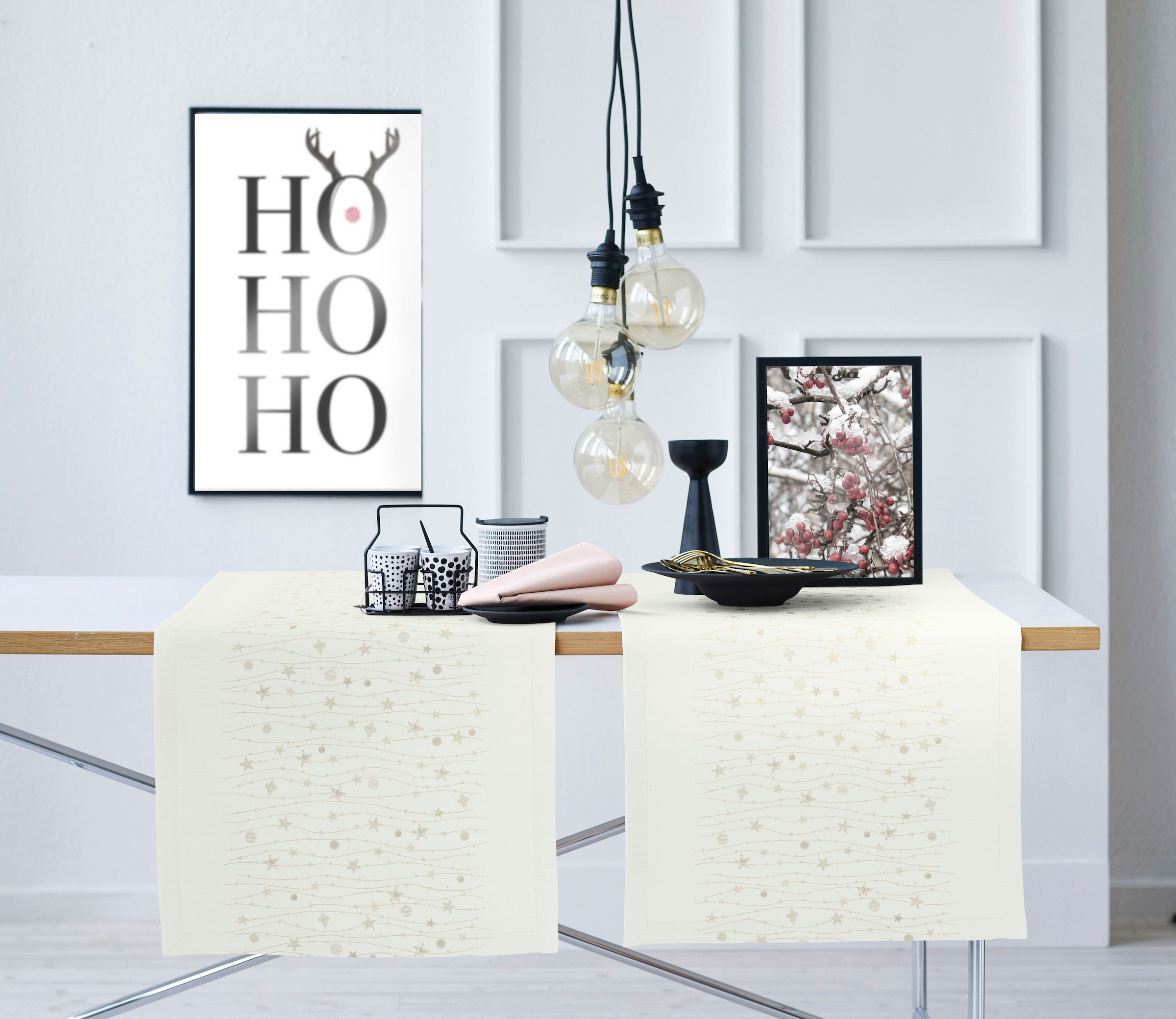 APELT Tischläufer »6301 CHRISTMAS GLAM, Weihnachtsdeko, Weihnachten«, (1 St.), Lurex-Jacquardgewebe