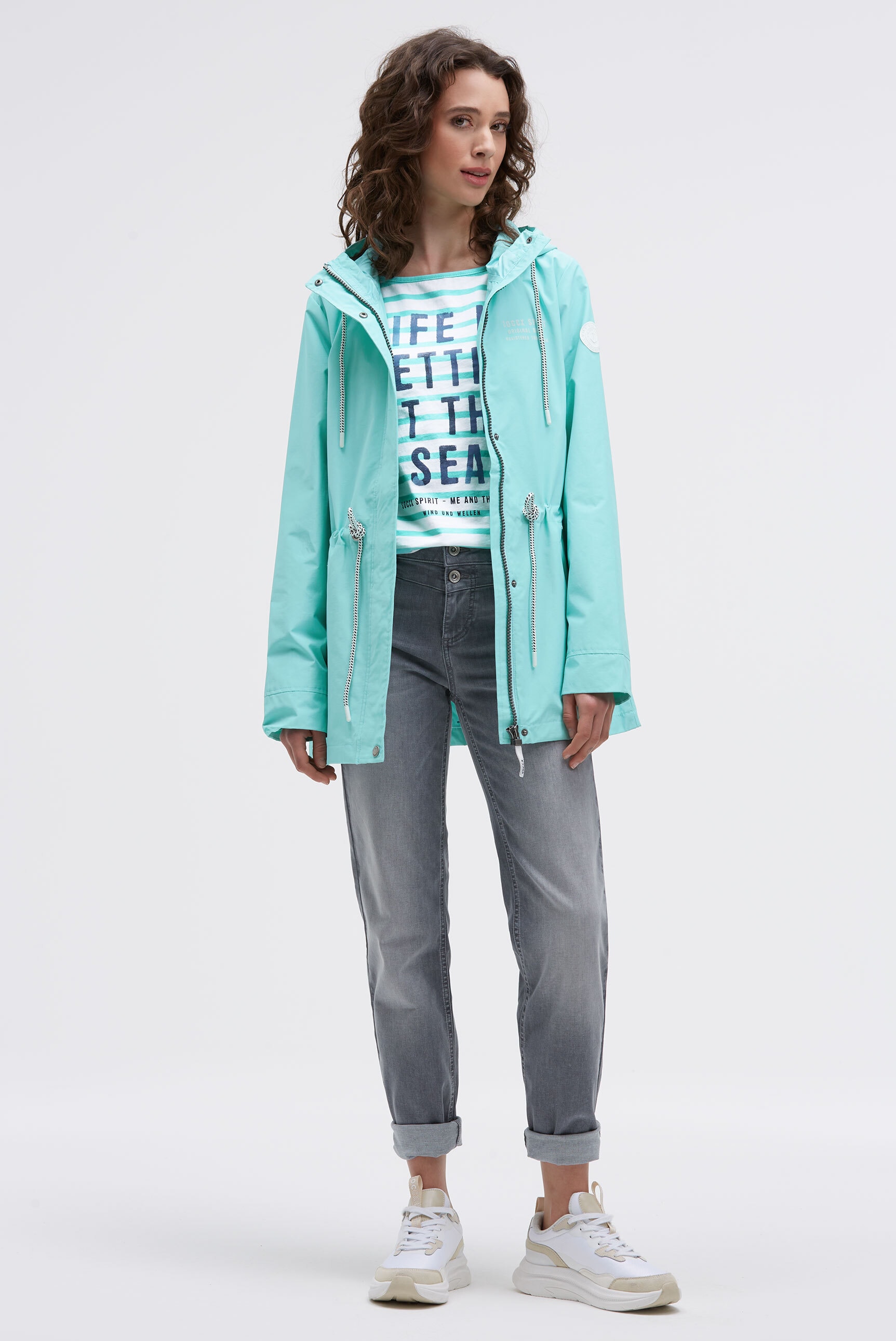 SOCCX Funktionsjacke mit Kapuze mit Windbreaker-Bündchen und Waterproof-Eingrifftaschen