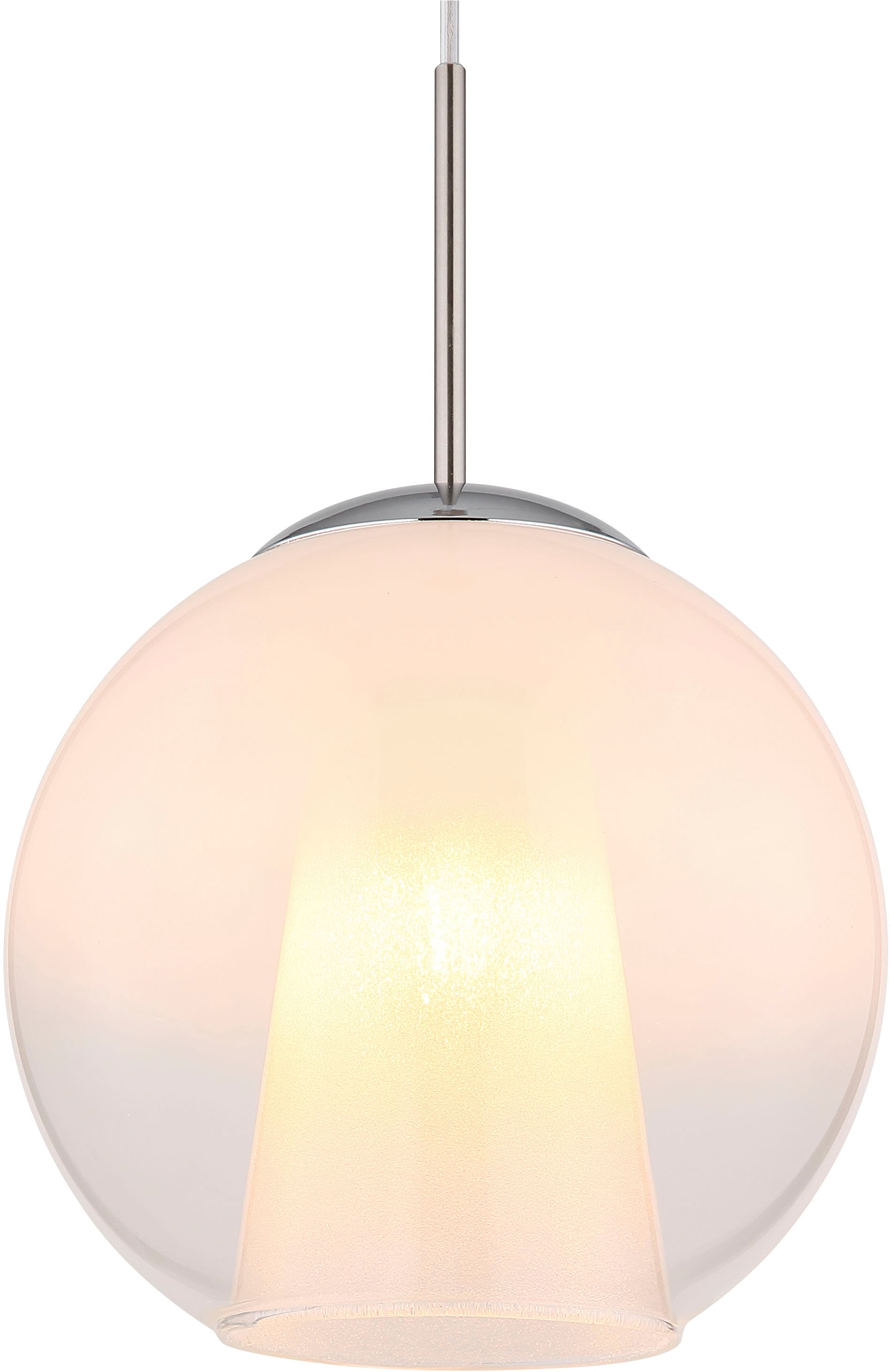 GLOBO LIGHTING Hängeleuchte »BARRY« E27 1 Stk. Hängelampe Glaskugel opal klar verlaufend Glaskristallleuchte