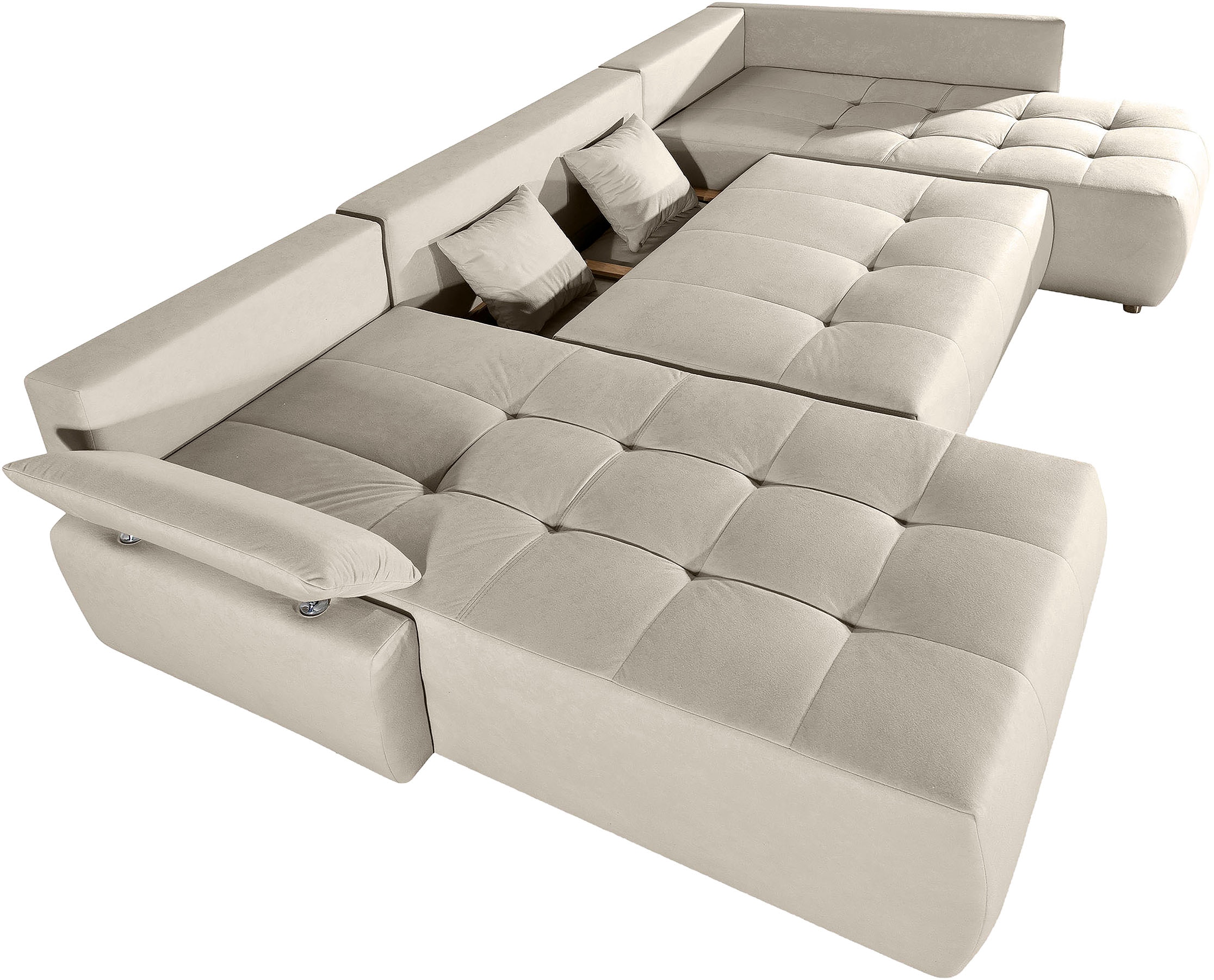 COLLECTION AB Wohnlandschaft »Funtastic U-Form, B:288 cm, Schlaffunktion, Bettkasten, auch in Cord« Schlaffunktion, Bonnelfederkern, Rückenkissen, Armteilverstellung
