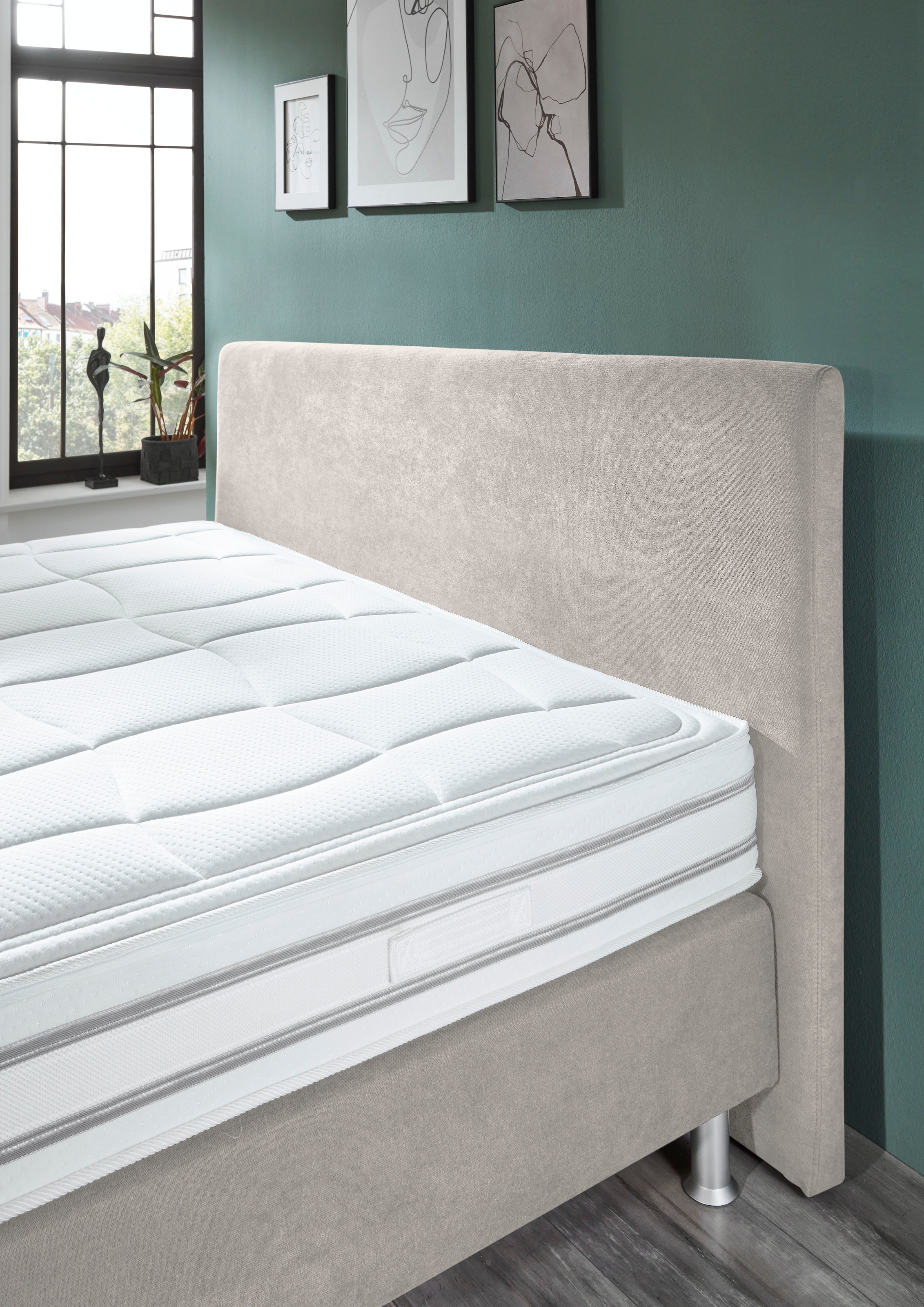 Die PlanBar Boxspringbett »OC-ON23148« inkl. Wendematratzen u. Bonellfederkern Unterbau, 160/180x200cm