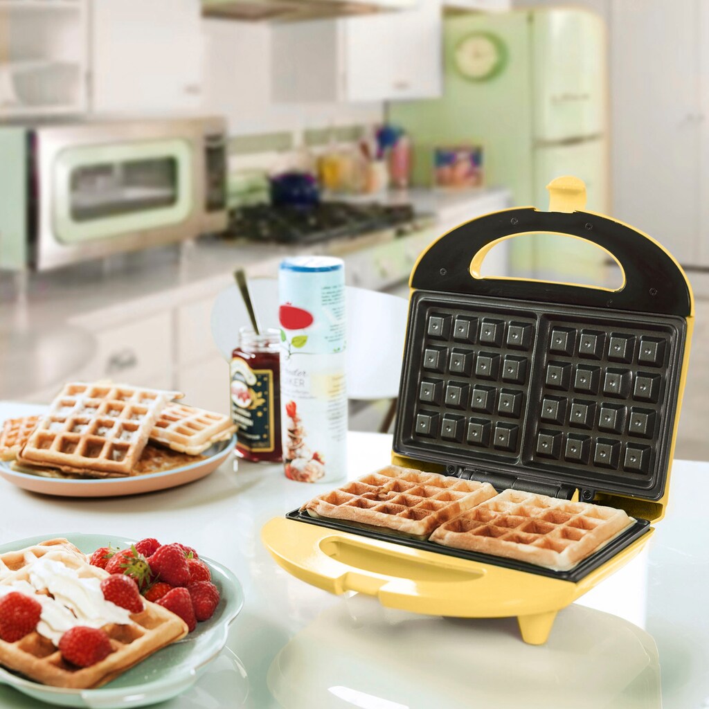 bestron Waffeleisen »ASW401V Brüsseler Waffeleisen im Retro Design«, 700 W