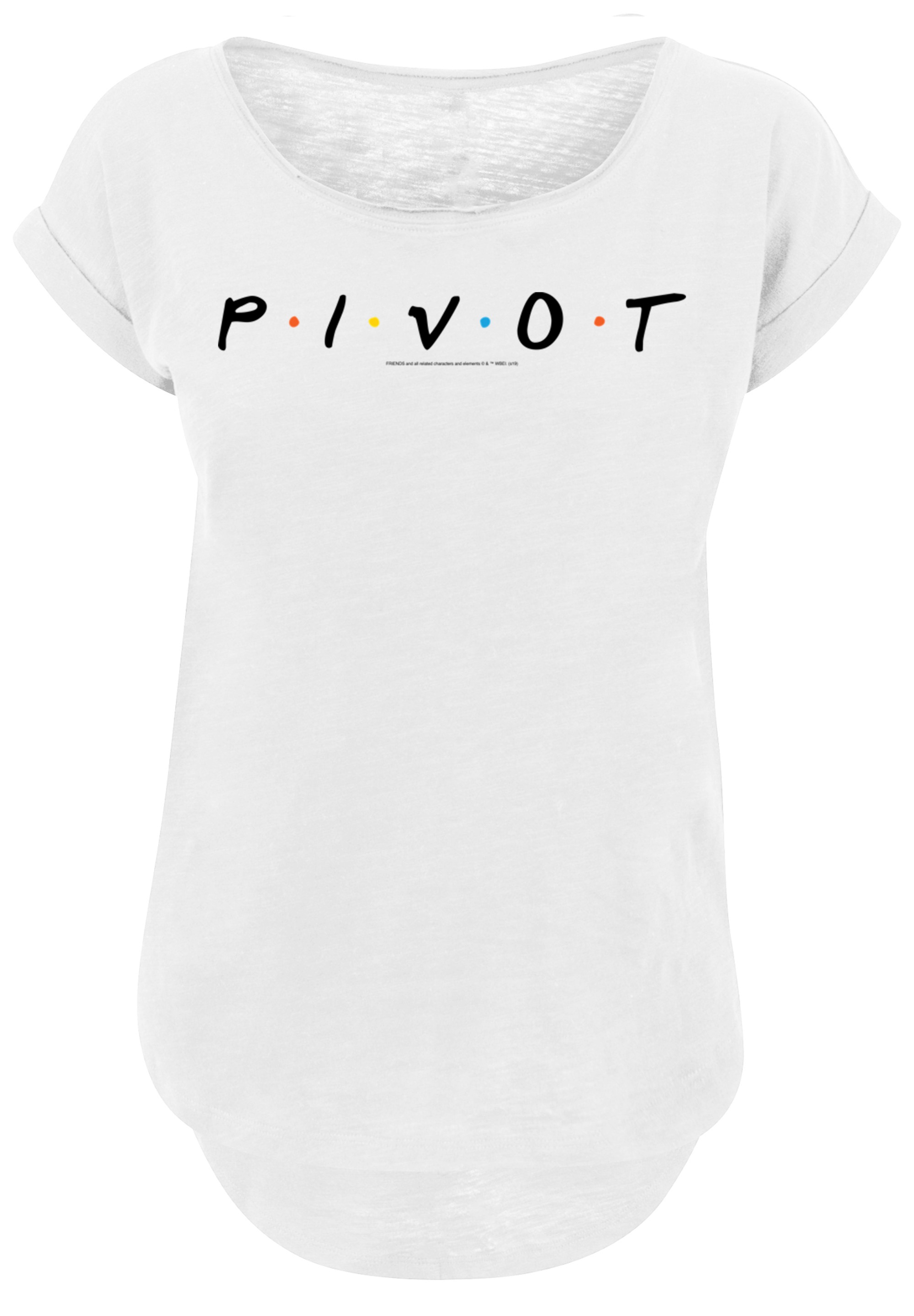 F4NT4STIC T-Shirt »Long Cut T Shirt 'FRIENDS TV Serie Pivot Logo'«, Damen,Premium Merch,Lang,Longshirt,Bedruckt
