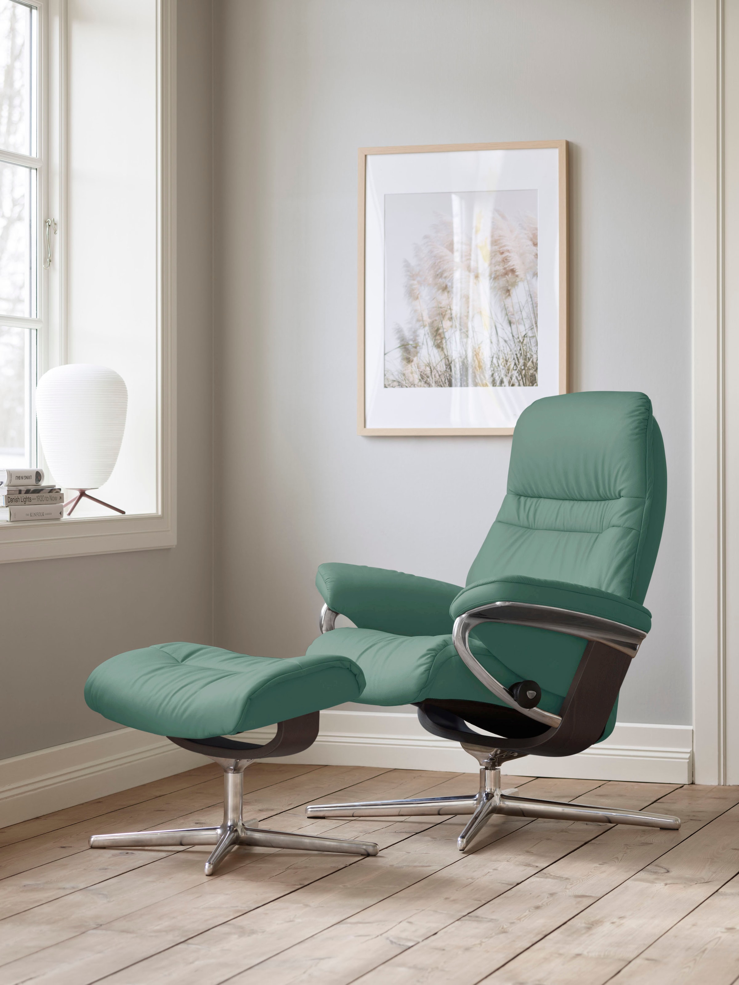 Stressless Fußhocker "Sunrise", mit Cross Base, Größe S, M & L, Holzakzent Wenge