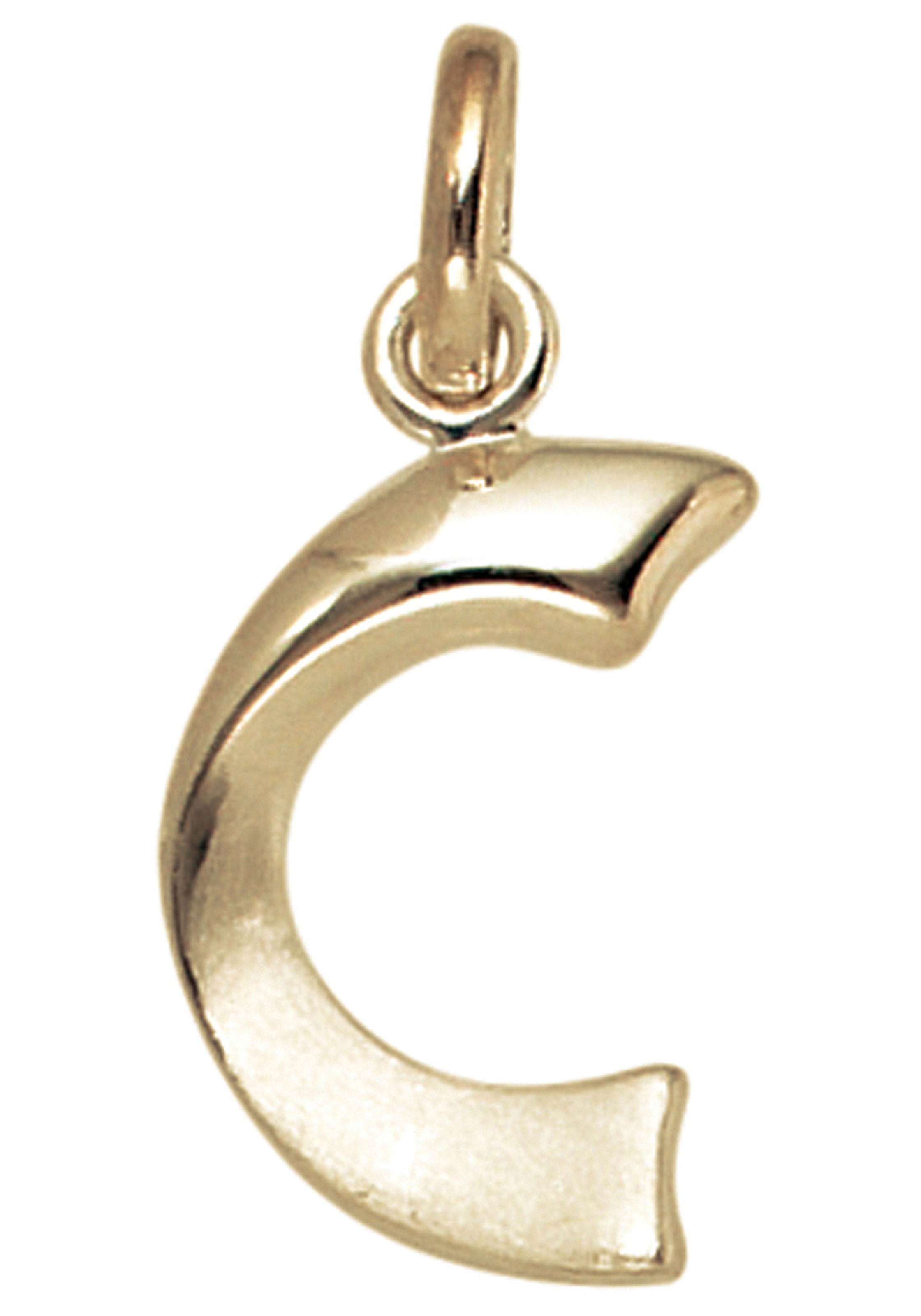 JOBO Damen Buchstabenanhänger "Anhänger Buchstabe", C, Gelbgold 375gelbgold 375, Gelbgold 375, Schmuckanhänger, 375 Gold