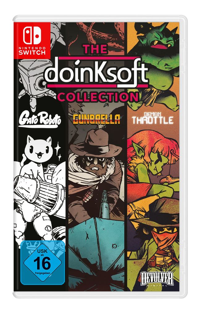 Spielesoftware "The Doinksoft Collection (Gunbrella, Gato Roboto, Demon Throttle)", Nintendo Switch, transparent, DEVOLVER DIGITAL, Spielesoftware