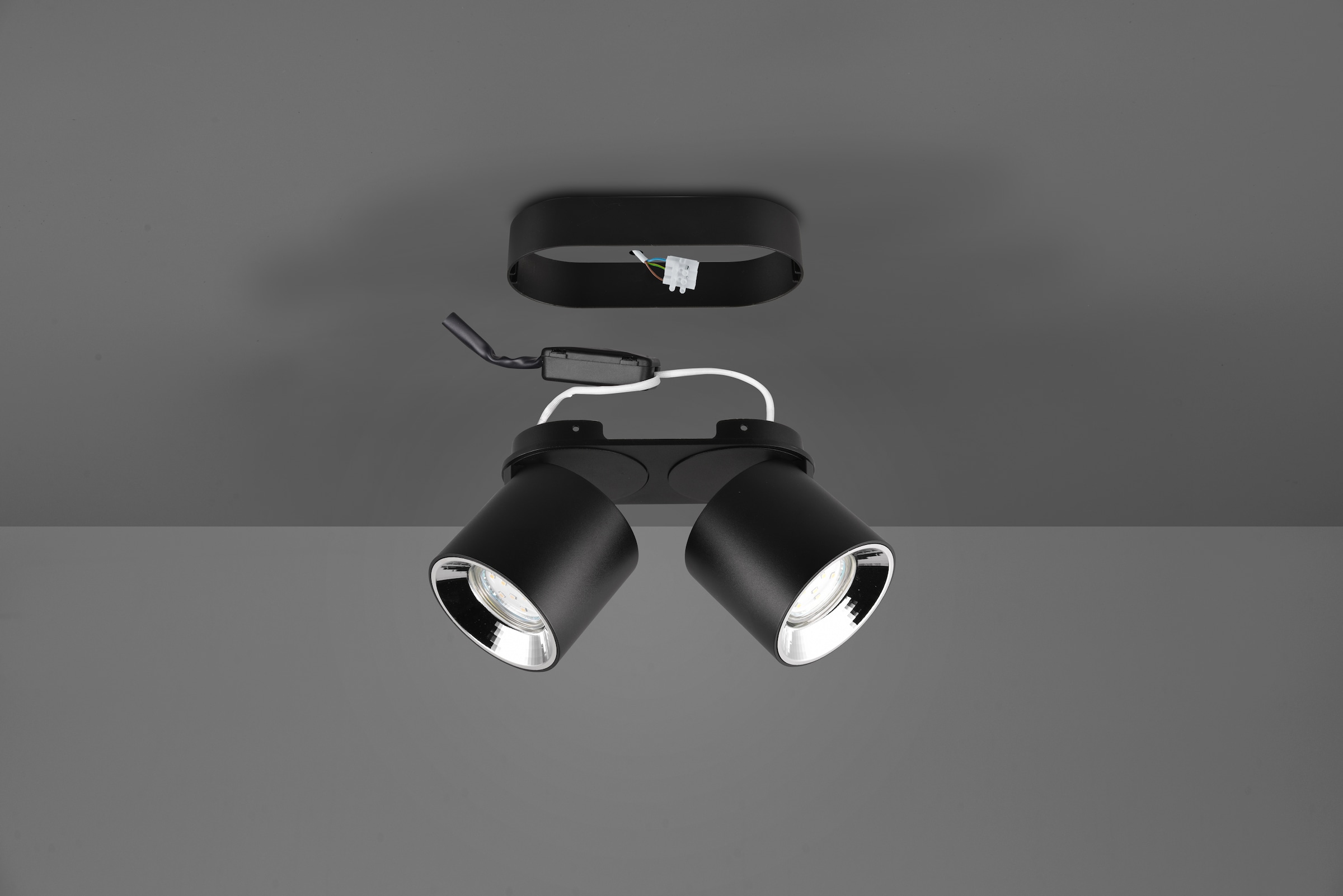 TRIO Leuchten Deckenleuchte »GUAYANA, Deckenspot 2-flammig exkl 2x GU10 max 10W Spot verstellbar« GU10 1 Stk. warmweiß - kaltweiß als Aufbauspot oder Einbauspot nutzbar Spot schwenkbar und drehbar