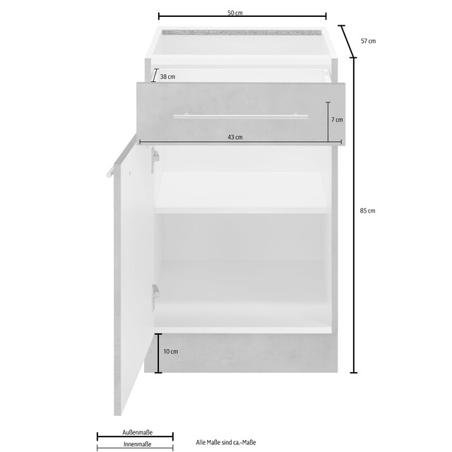 wiho Küchen Unterschrank »Flexi2«, Breite 50 cm | BAUR