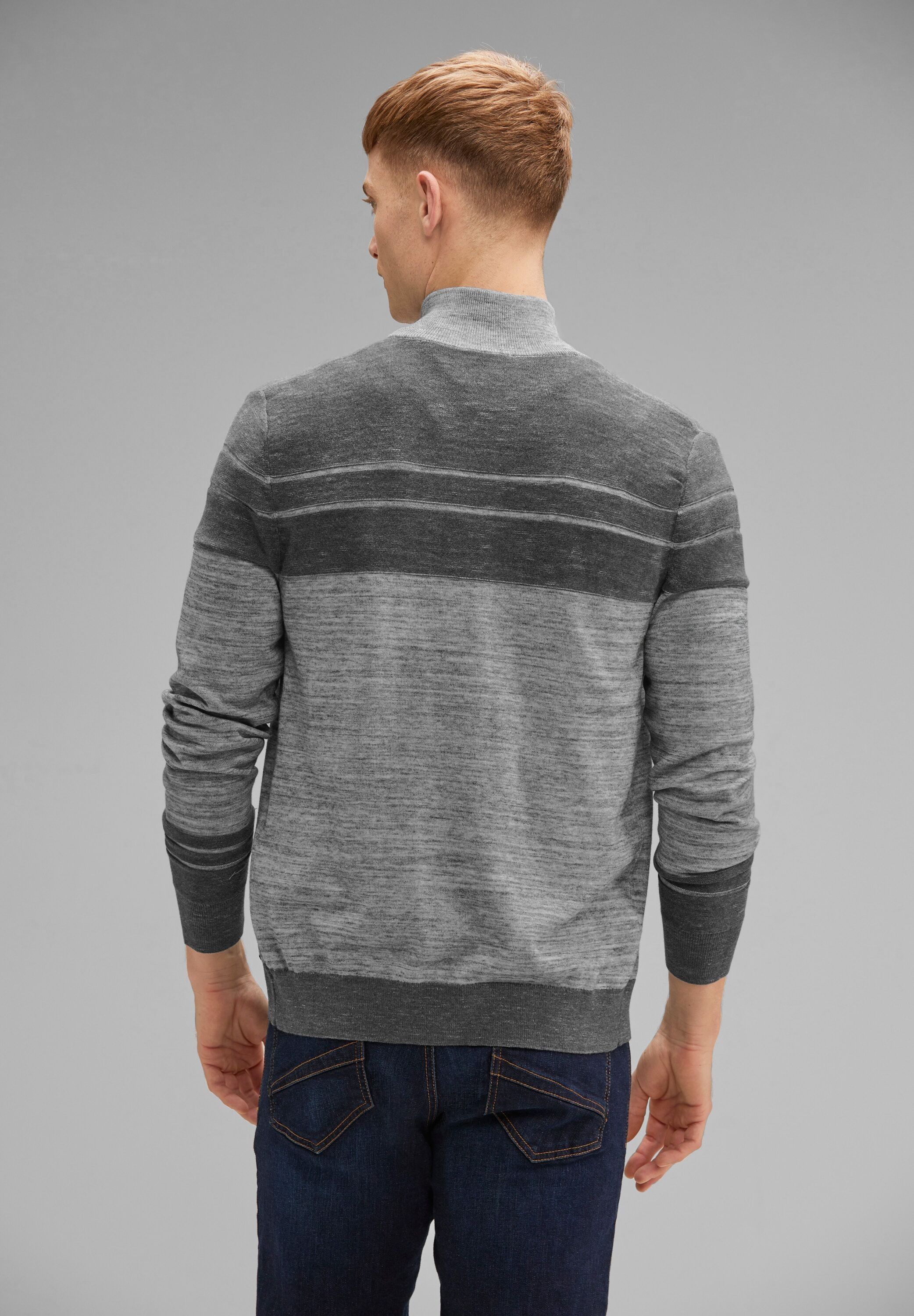 STREET ONE MEN Strickjacke, mit Stehkragen
