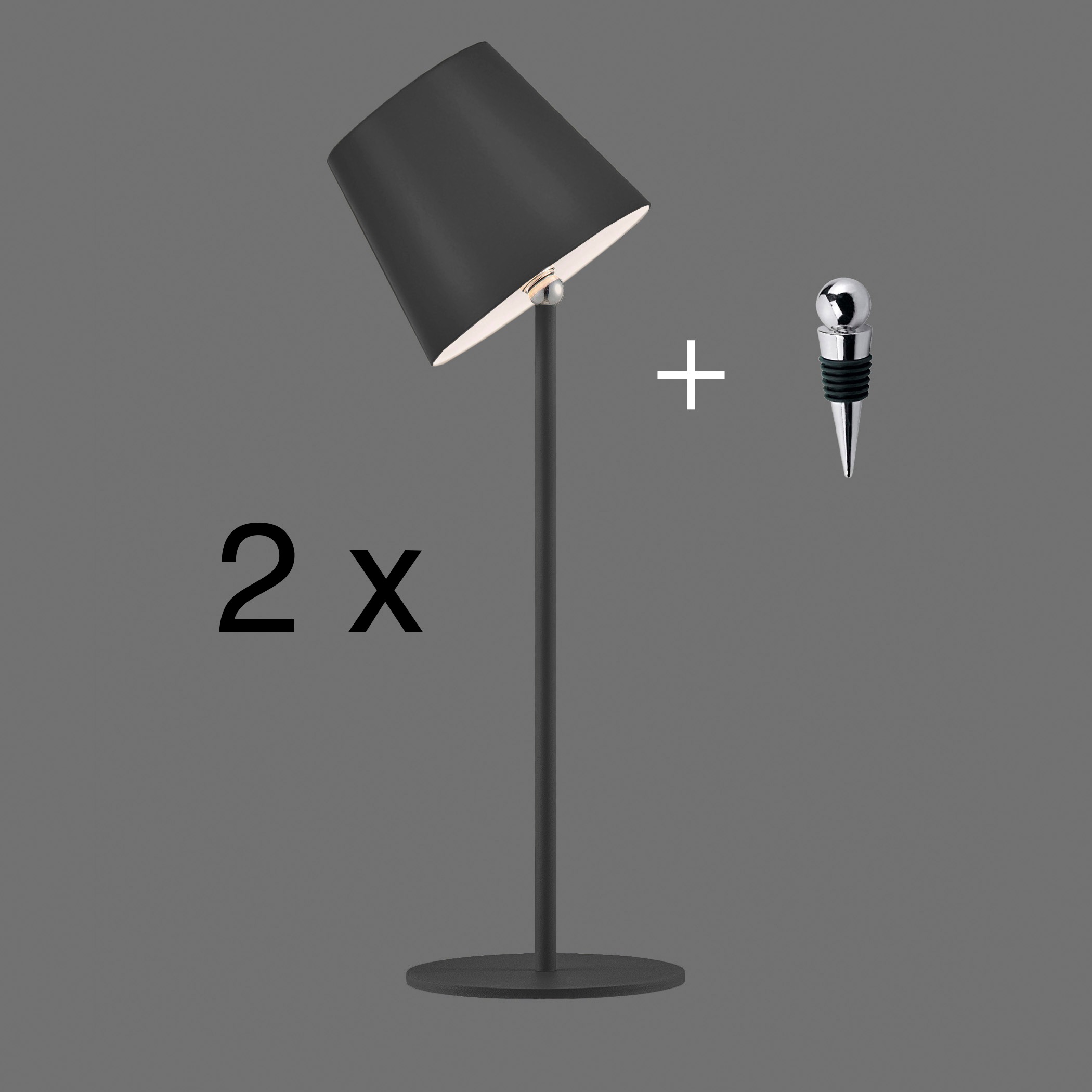 JUST LIGHT LED Tischleuchte »BOTERIA« LED-Board 2 Stk. Warmweiß Akkubetrieben, Aufladebar, 2er Set, magnetisch, dimmbar