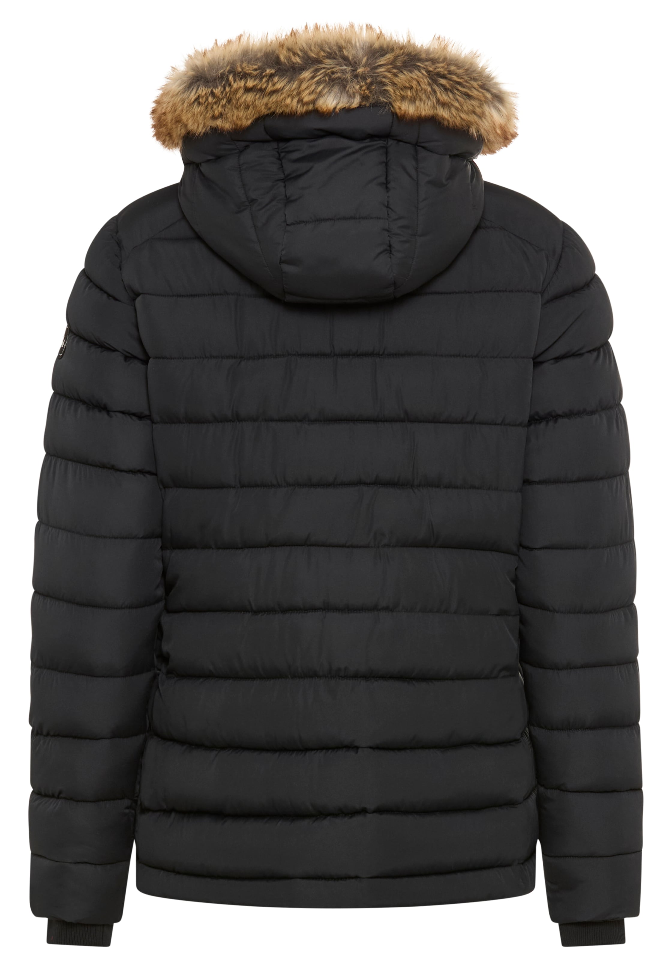 Polarino Steppjacke, mit Kapuze, Kapuze mit Fellimitat zum Abnehmen