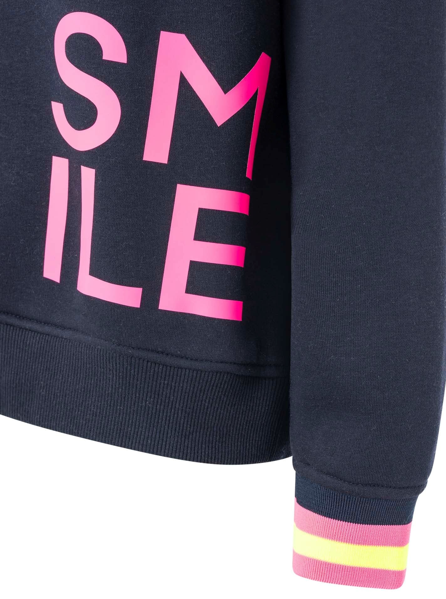Zwillingsherz Sweatshirt »"Alissa"«, mit SMILE PRINT, Kontrastbündchen, gesticktem Herz am Arm
