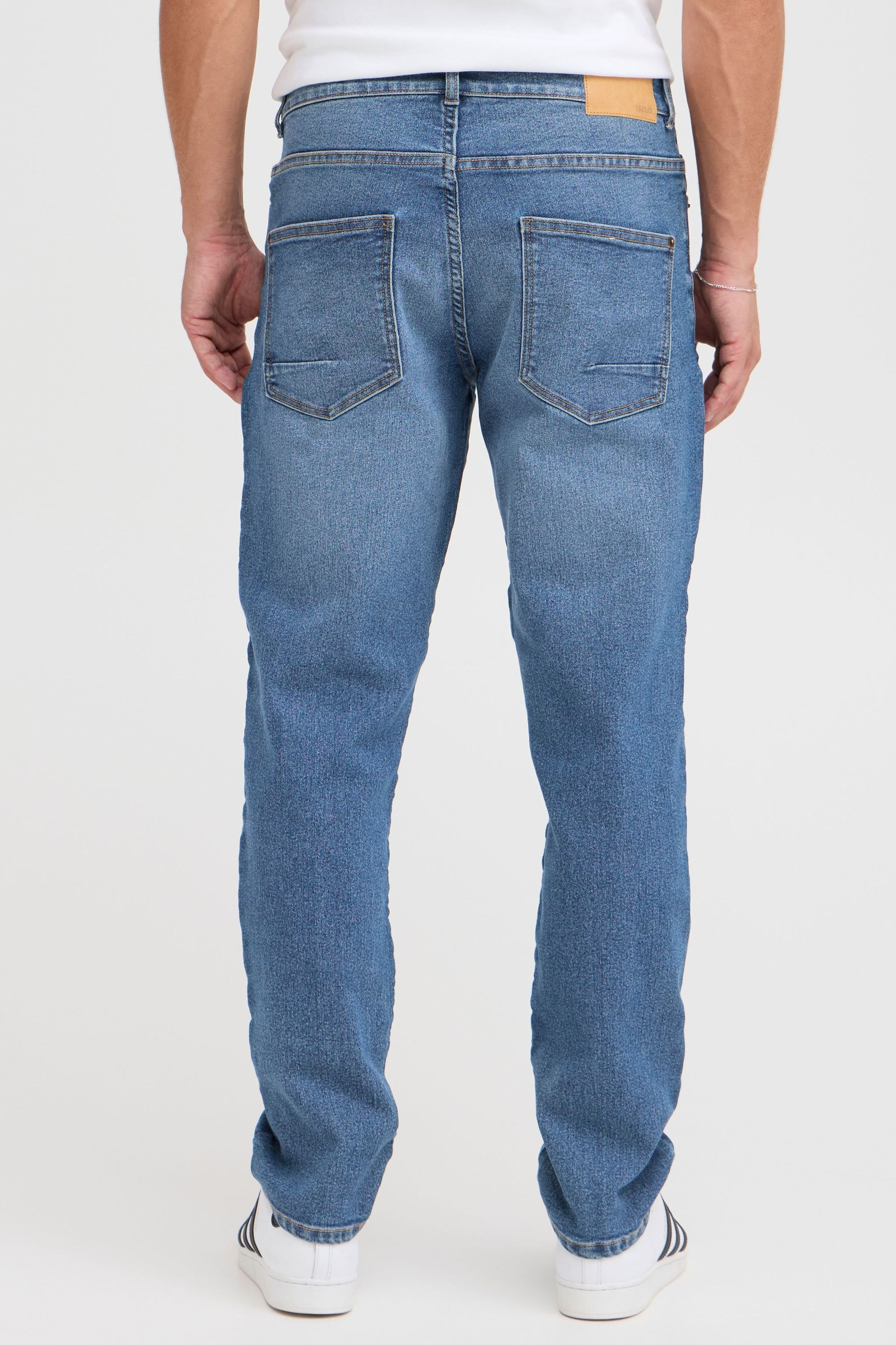 !solid Bequeme Jeans SOLID "Bequeme Jeans SDRYNO", Herren, Gr. 30, Länge 30, blau (middle blau denim), Obermaterial: 63% Baumwolle CO. 35% Polyester PES. 2% Elasthan EL., Jeans 3
