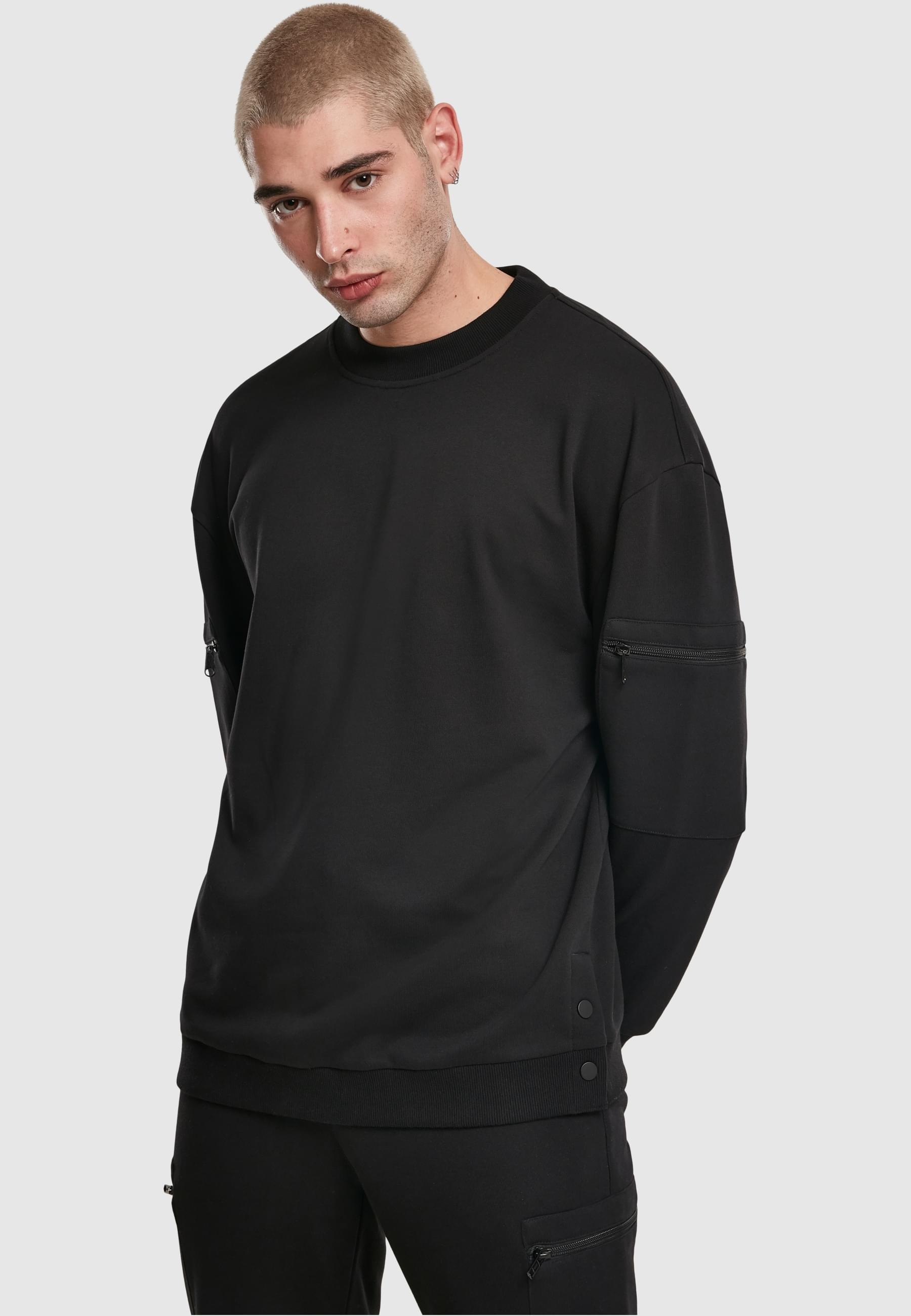 URBAN CLASSICS Rundhalspullover »Urban Classics Herren Training Terry Crew«, (1 tlg.)