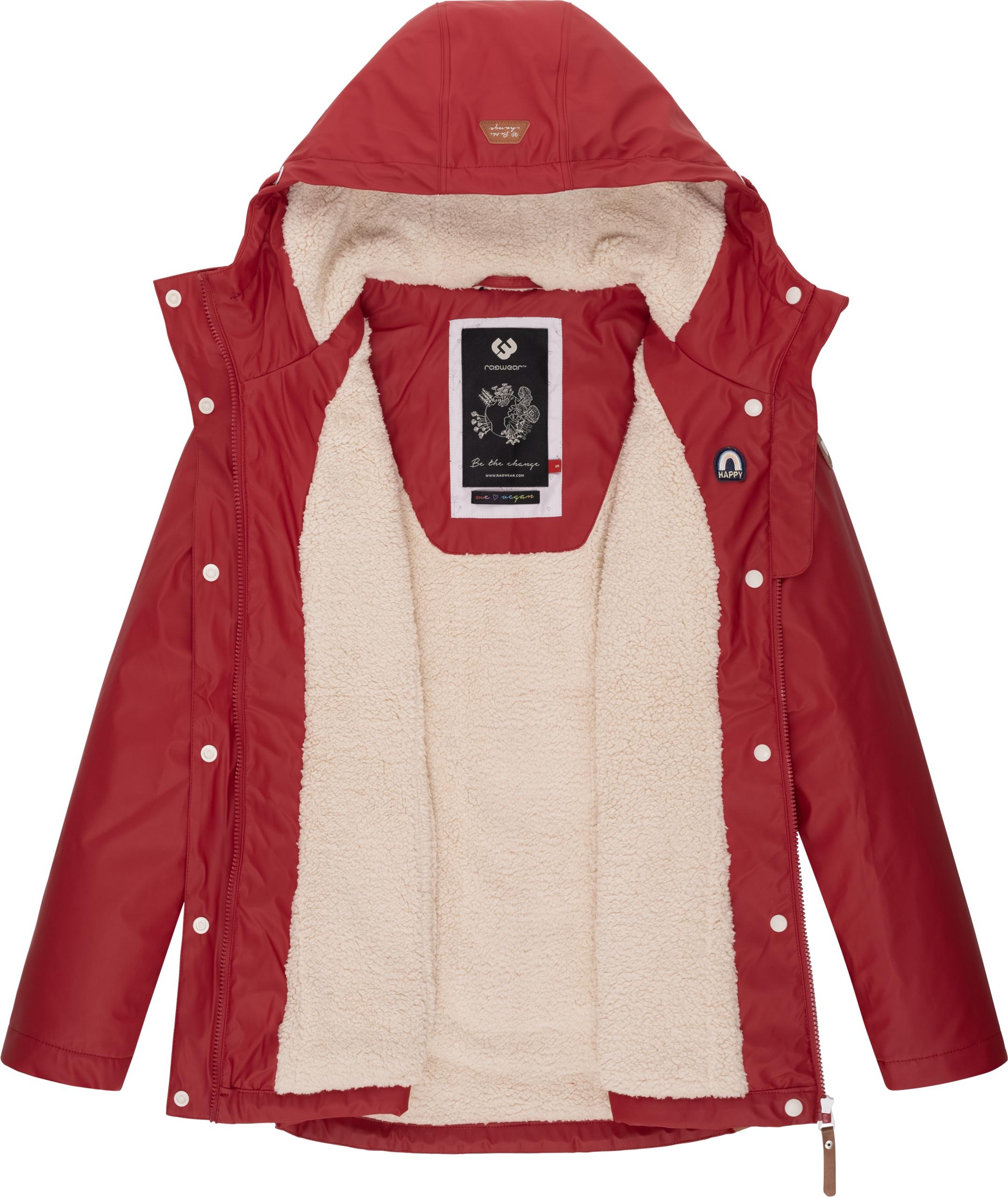 Ragwear Regenjacke »Marge«, mit Kapuze, warm gefütterter Damen Winter Regenmantel