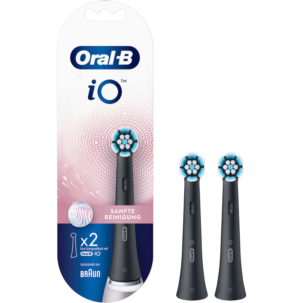 Oral B Aufsteckbürste »iO« (Black Sanfte Reinigung für elektrische Zahnbürste 2 Stück)