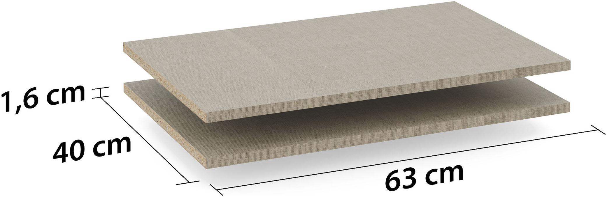 OTTO home Einlegeboden "Zubehör für Schwebetürenschrank PAULLY" 2er-Set Breite 63 cm für Schwebetürenschränke der Serie "PAULLY"