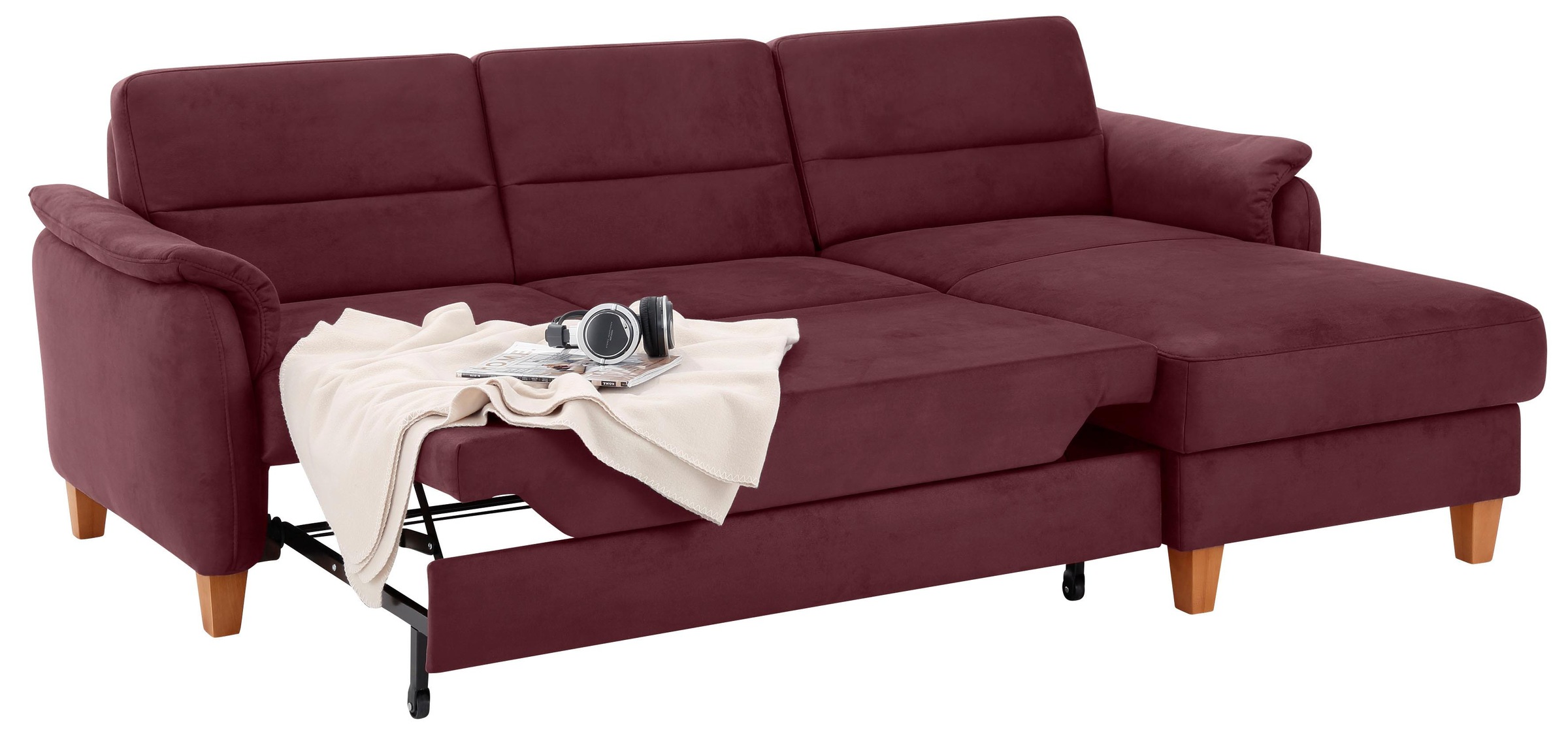 Home affaire Ecksofa »Palmera L-Form«, Federkern, wahlweise mit Bettfunktion und mit/ohne Bettkasten