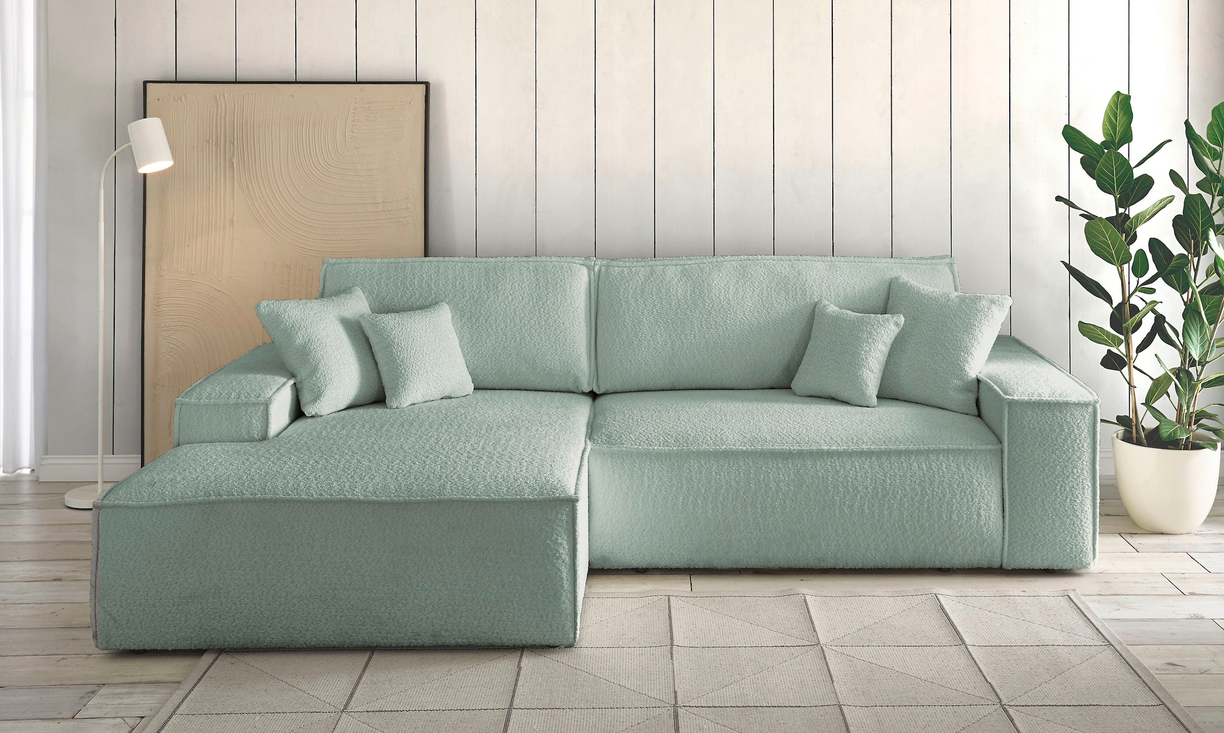 andas Ecksofa "FINNLEY Schlafsofa 267 cm, L-Form mit Schlaffunktion & Bettk günstig online kaufen