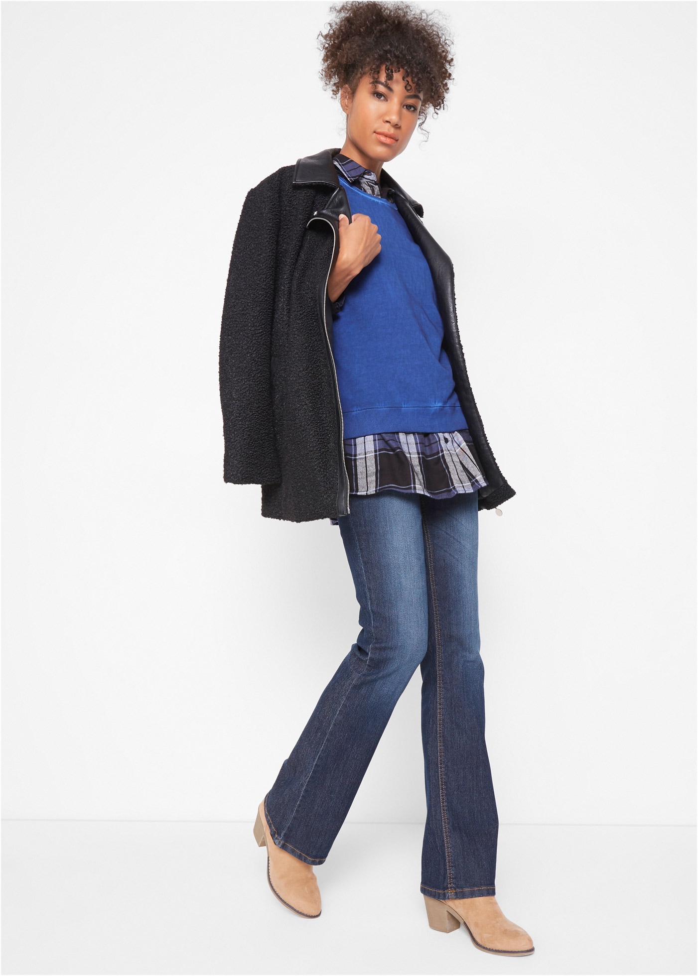 bonprix Bootcut-Jeans »Bootcut-Jeans Mid Waist, Komfort-Stretch« Mid Waist, Komfort-Stretch