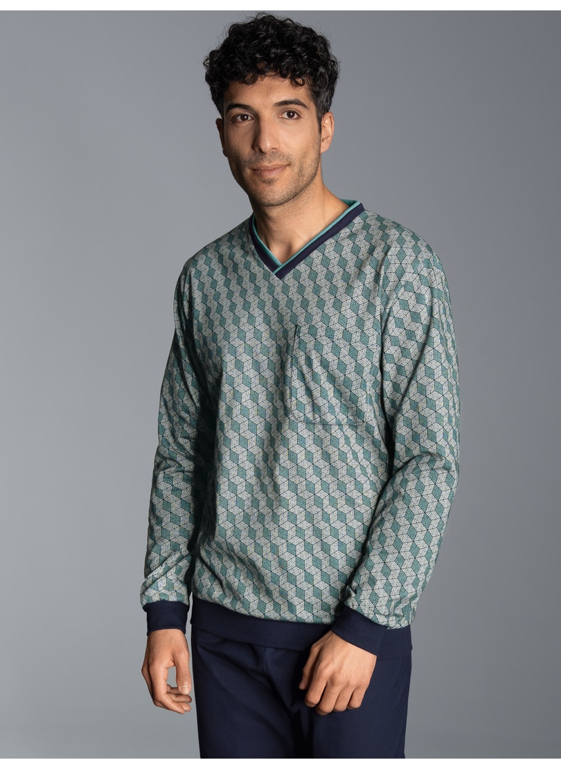 Trigema Schlafanzug "TRIGEMA Pyjama-Oberteil mit Allover-Print", 1 Stk. günstig online kaufen