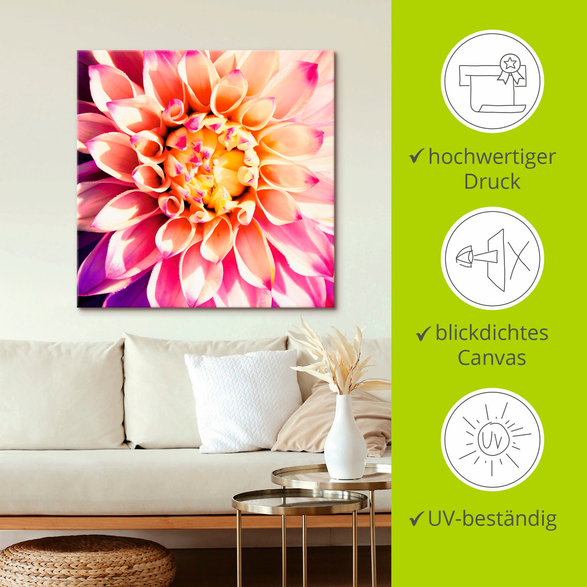 Artland Wandbild »Dahlie«, Blumen, (1 St.), als Leinwandbild, Poster in verschied. Größen