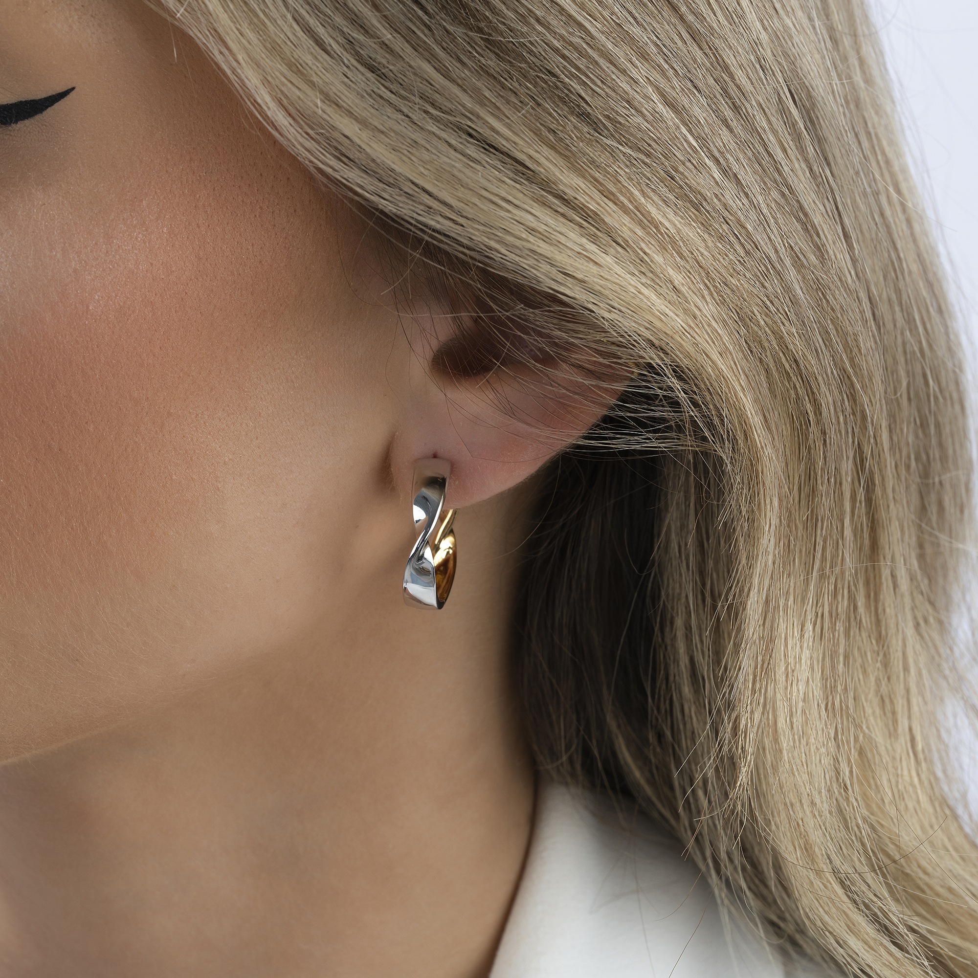 Zeeme Paar Creolen »925/- Sterling Silber rhodiniert und vergoldet«